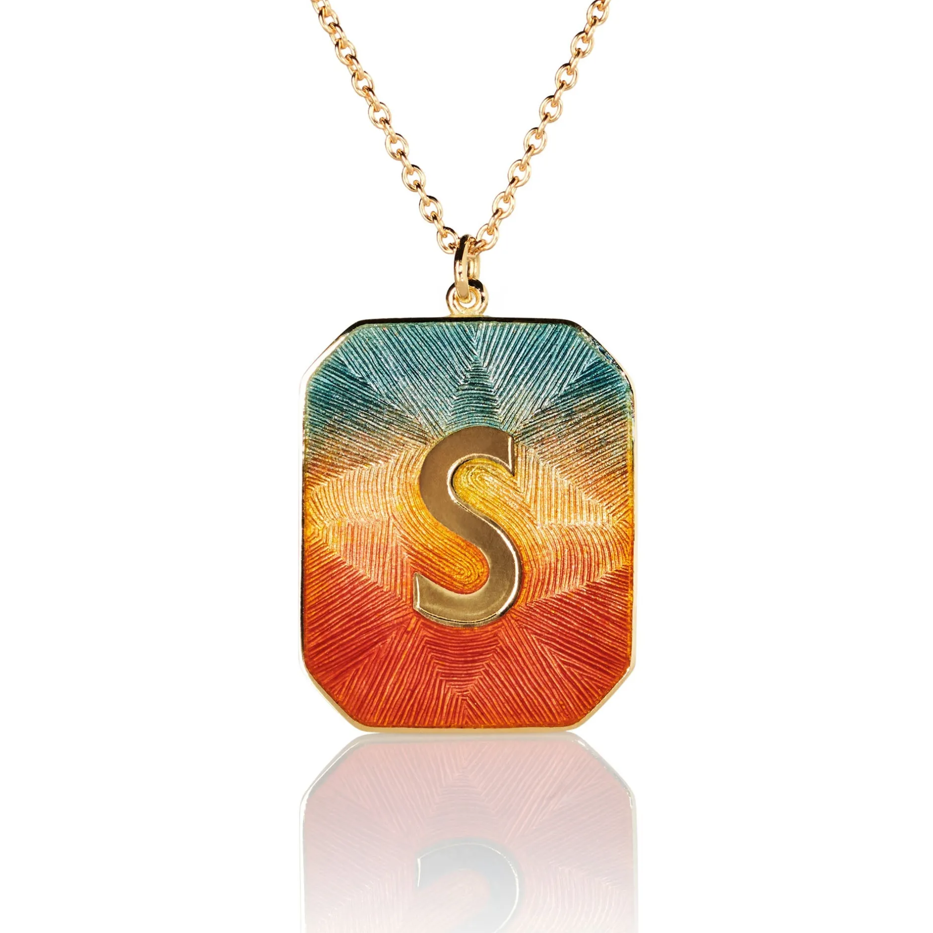 Alphabet Sunrise Enamel Letter Necklace^Brooke Gregson Hot