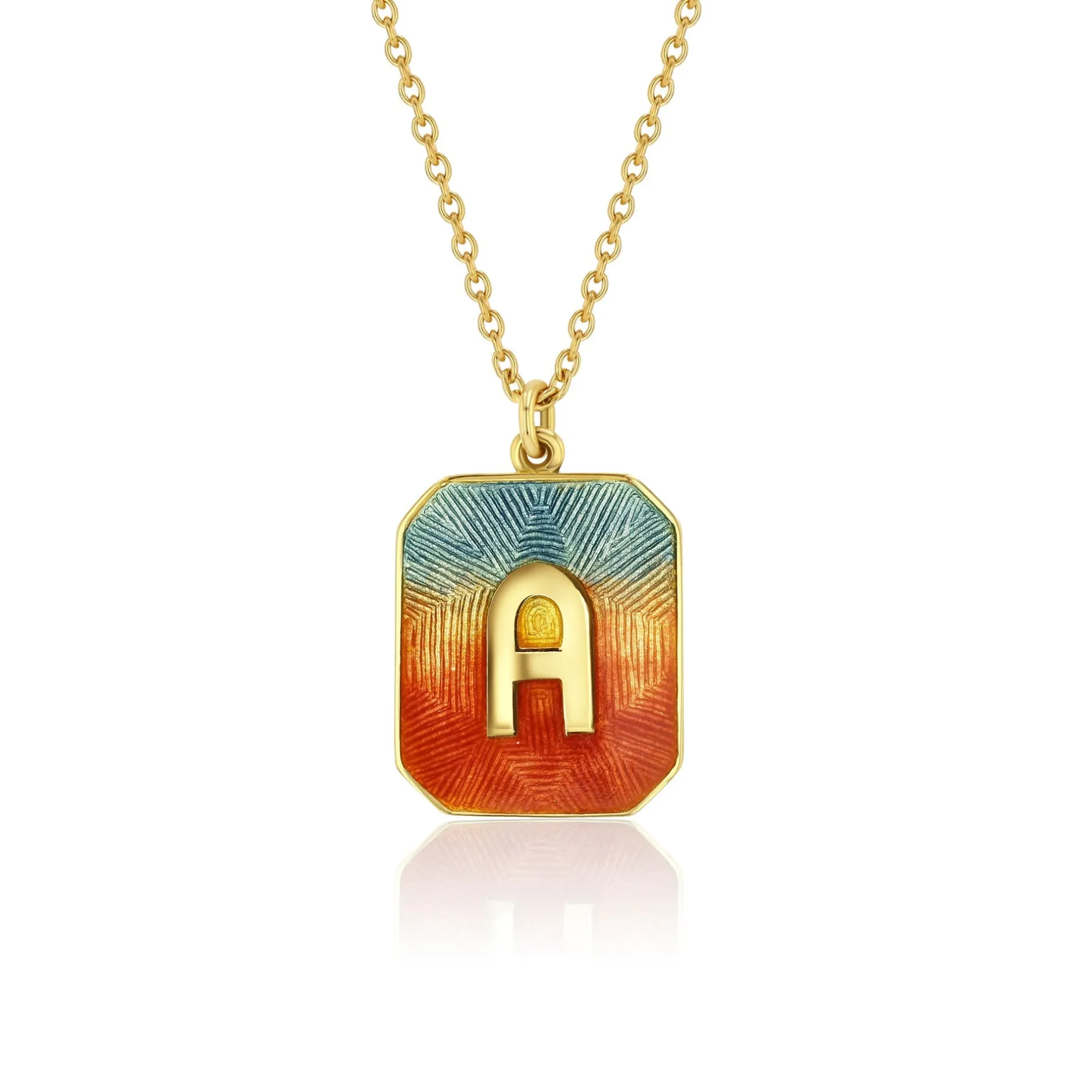 Alphabet Sunrise Enamel Letter Necklace (Small)^Brooke Gregson Cheap