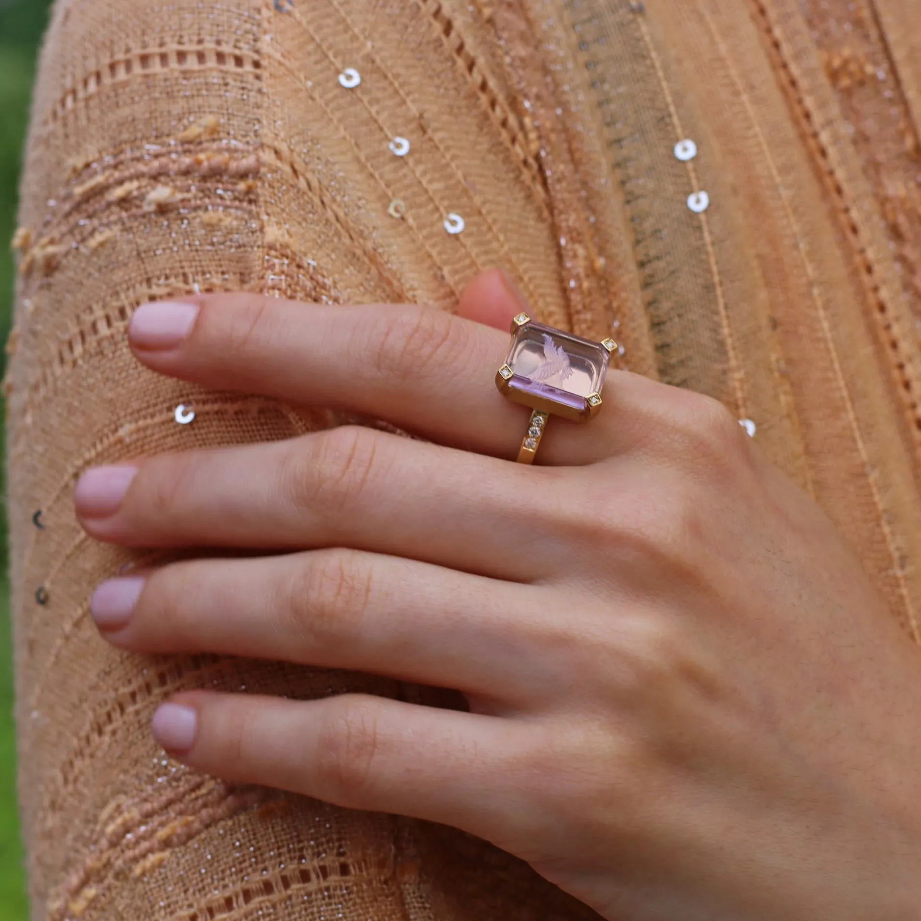 AMETHYST BIRD RING^Brooke Gregson Fashion