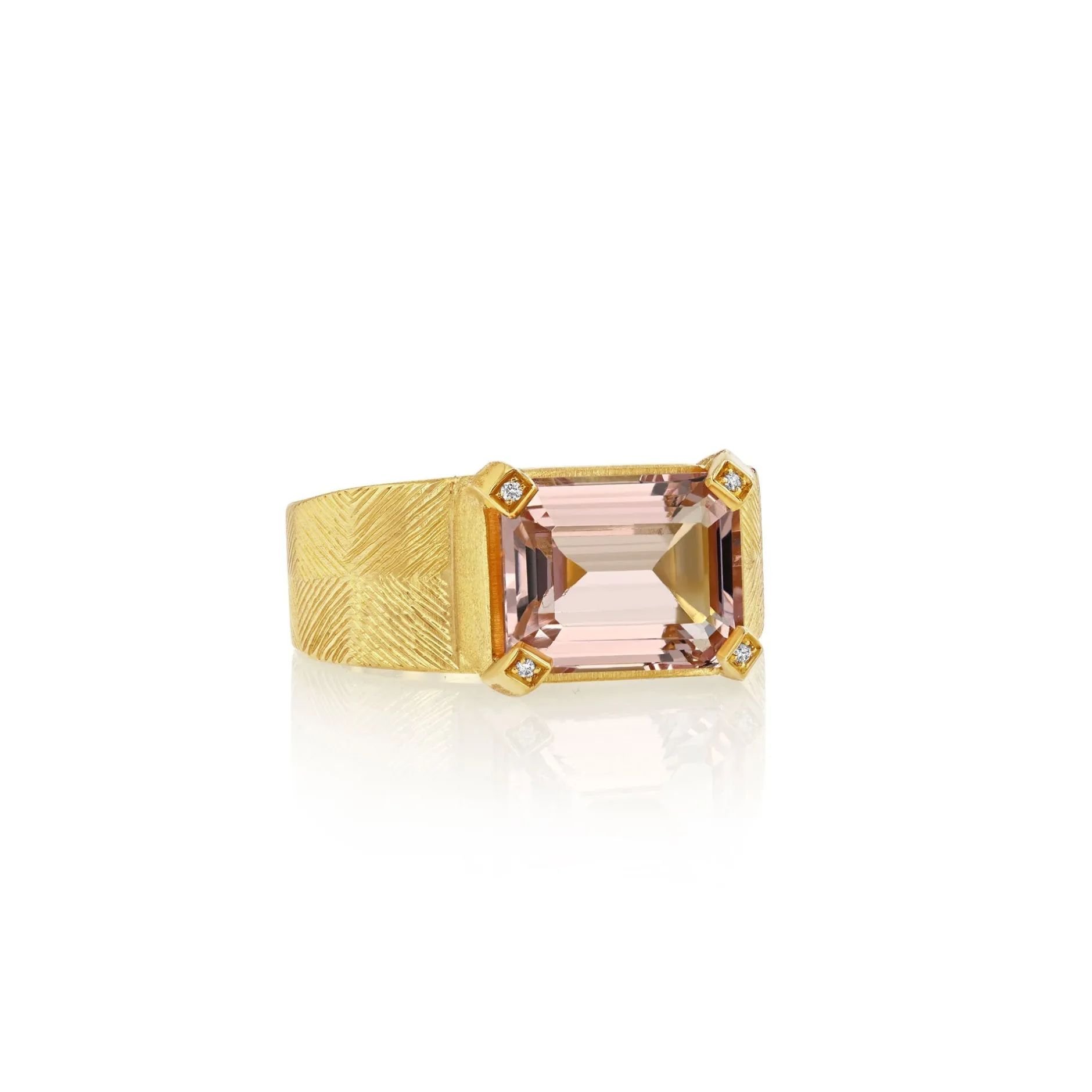 BAUHAUS MORGANITE ENGRAVED RING^Brooke Gregson Best