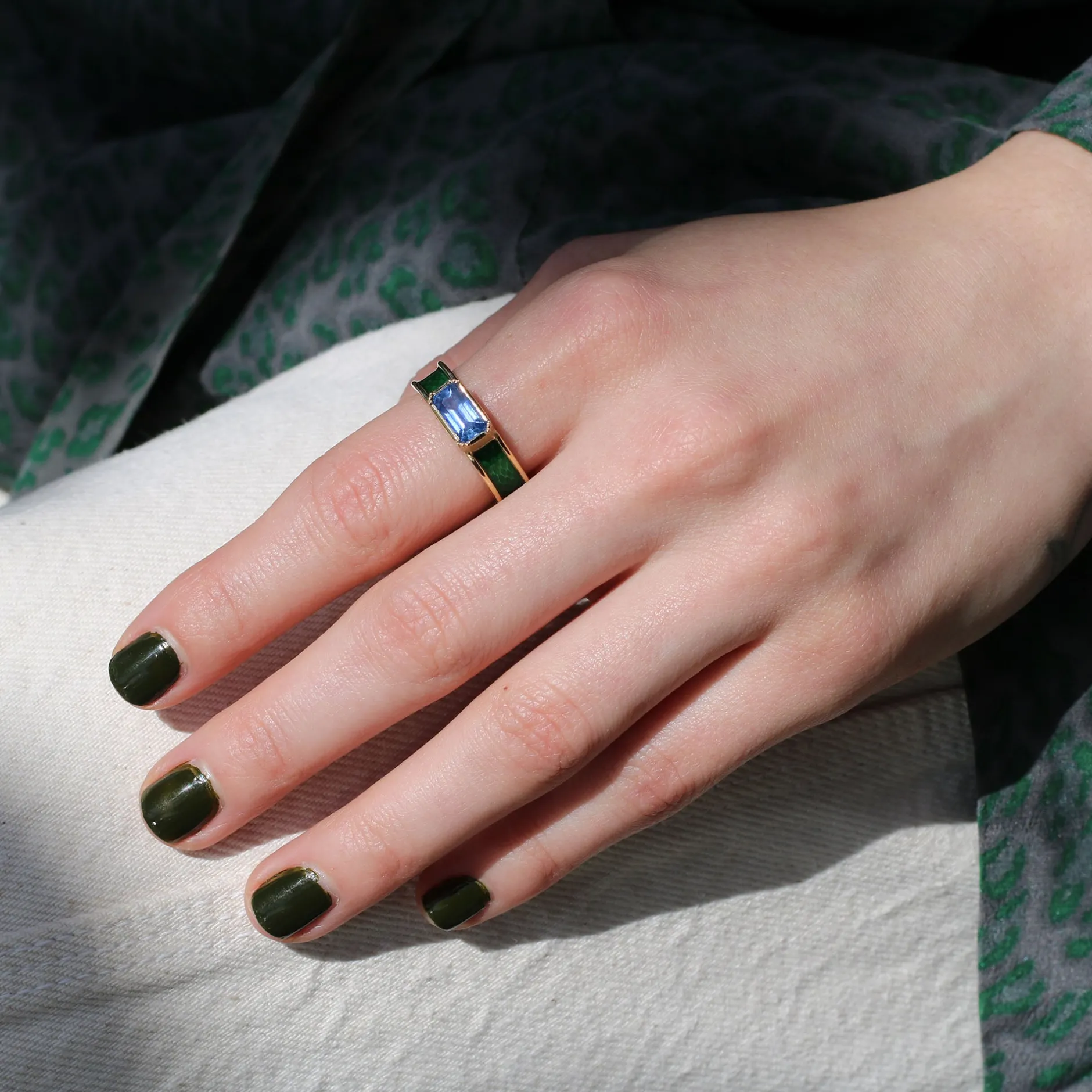 BAUHAUS SAPPHIRE ENAMEL RING^Brooke Gregson Cheap