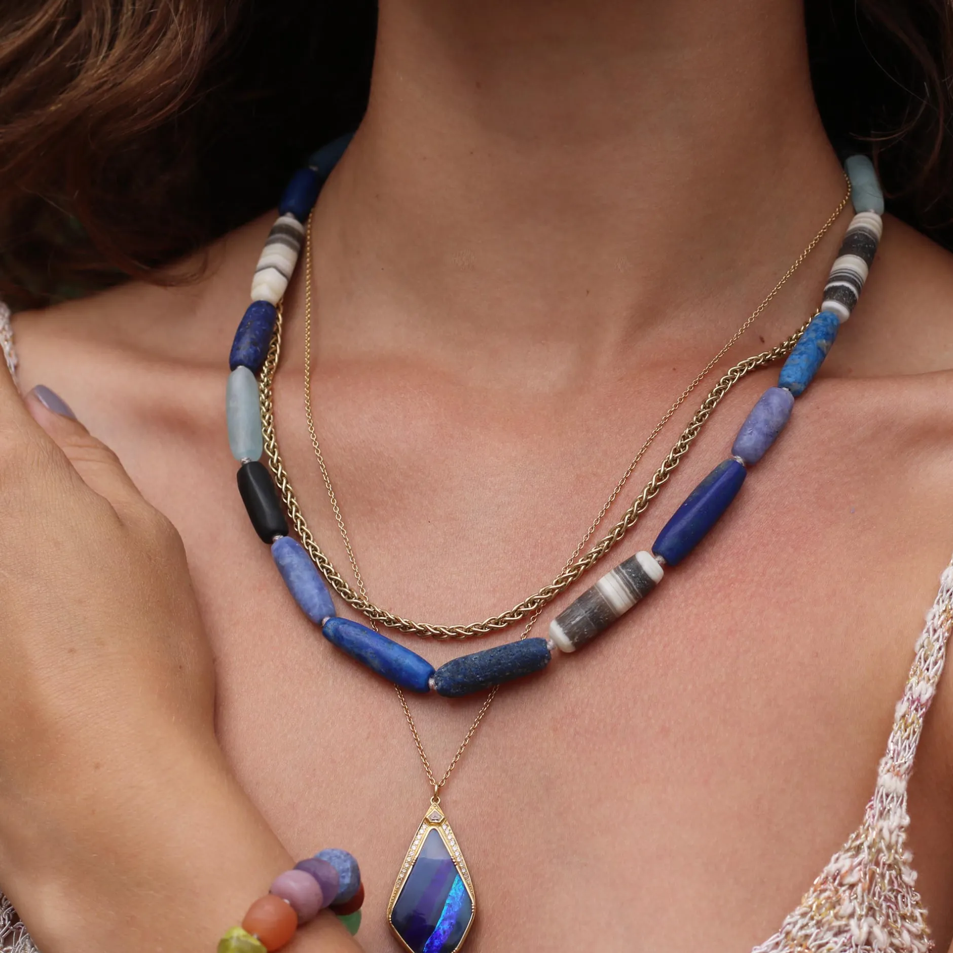 BEADED GEMSTONE NECKLACE^Brooke Gregson Hot