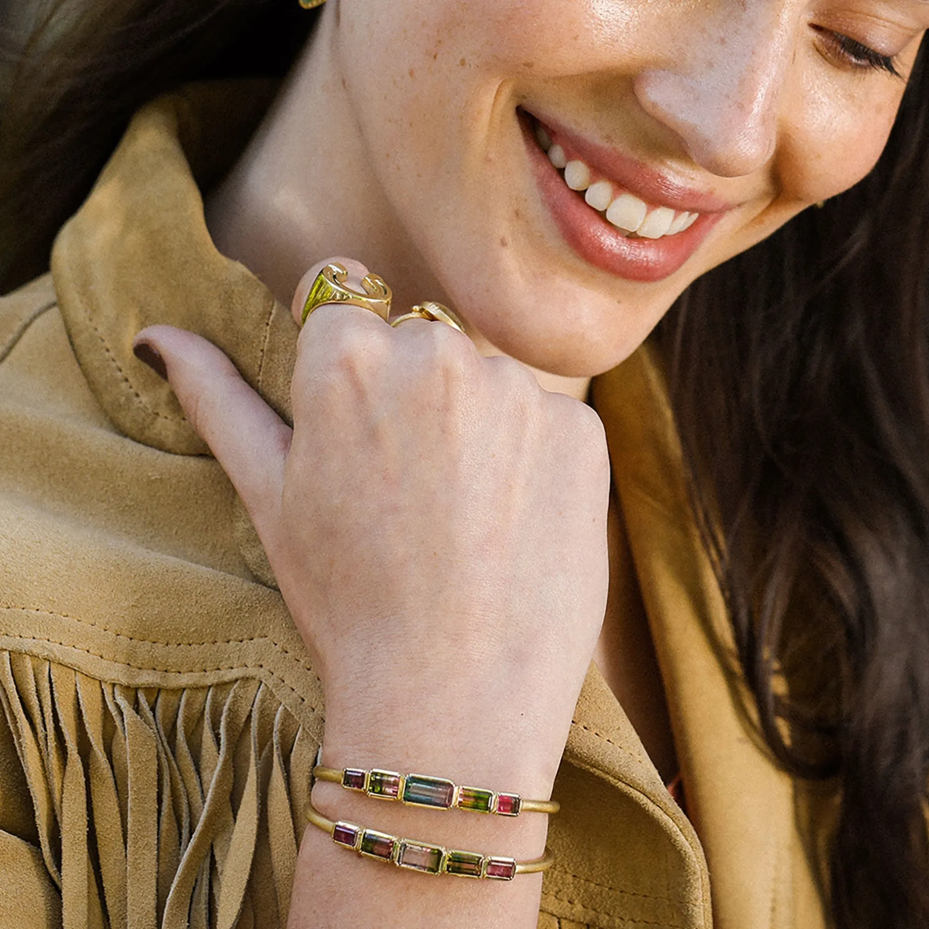 BI COLOR TOURMALINE BAUHAUS CUFF^Brooke Gregson Fashion