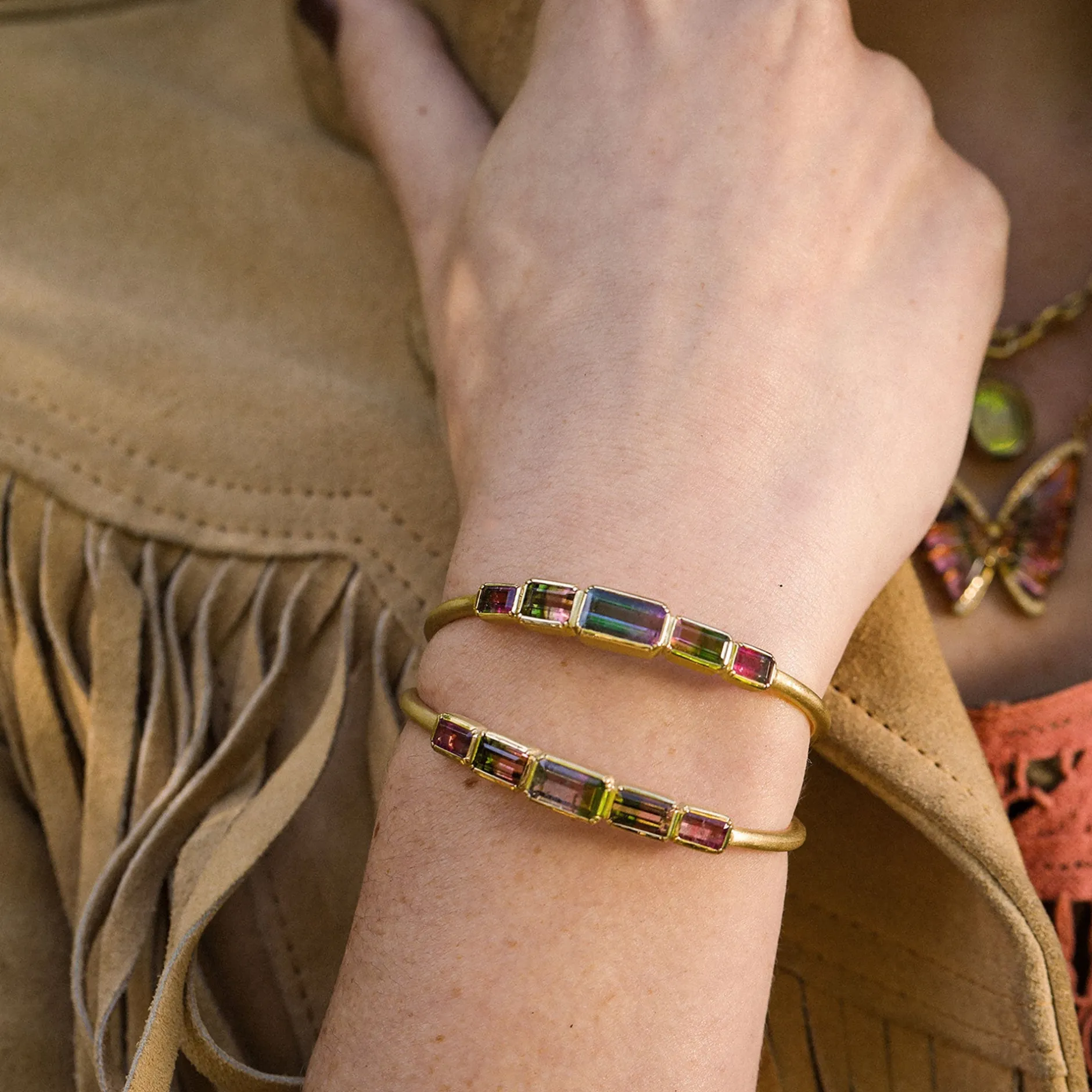 BI COLOR TOURMALINE BAUHAUS CUFF^Brooke Gregson Fashion