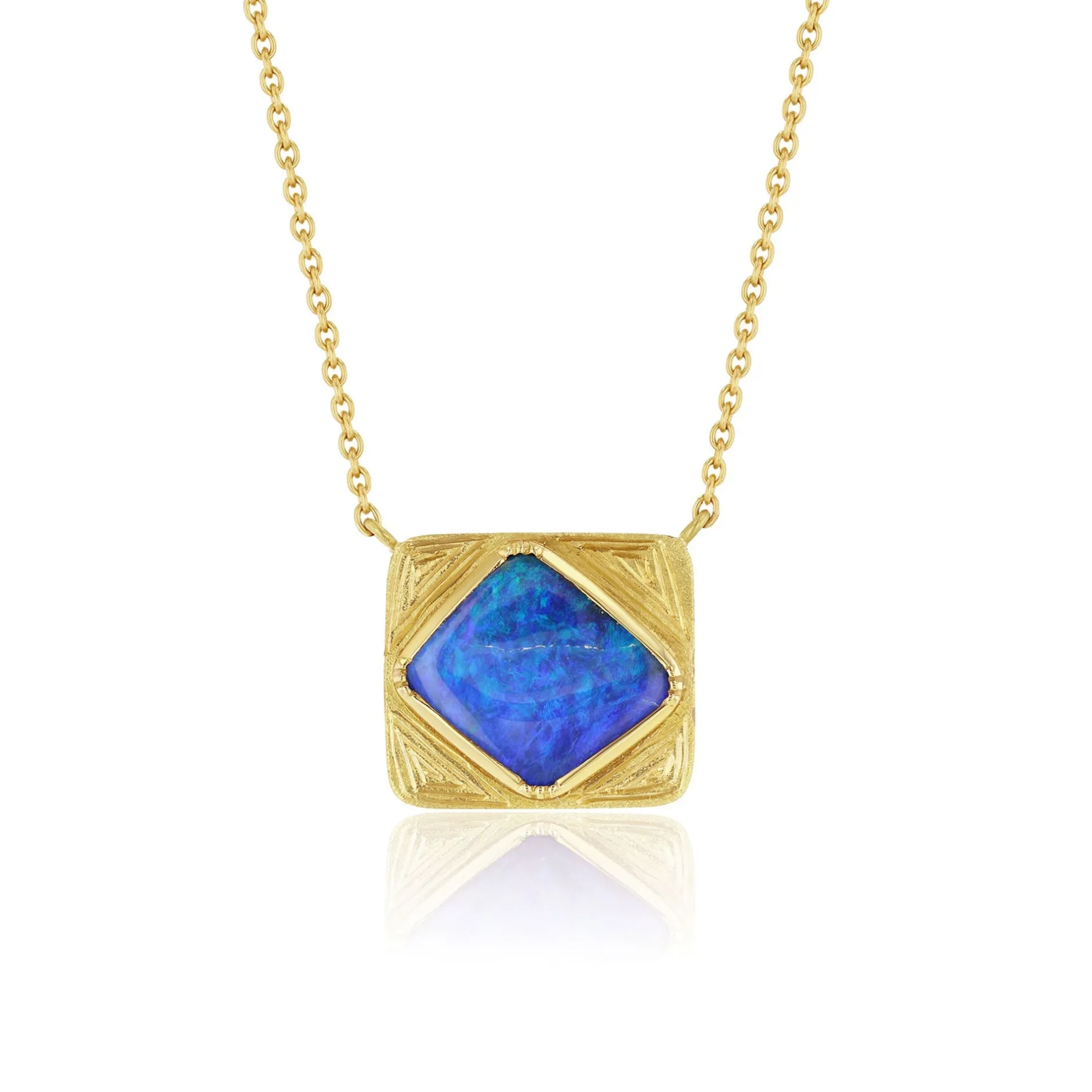 BOULDER OPAL ENGRAVED NECKLACE^Brooke Gregson Shop