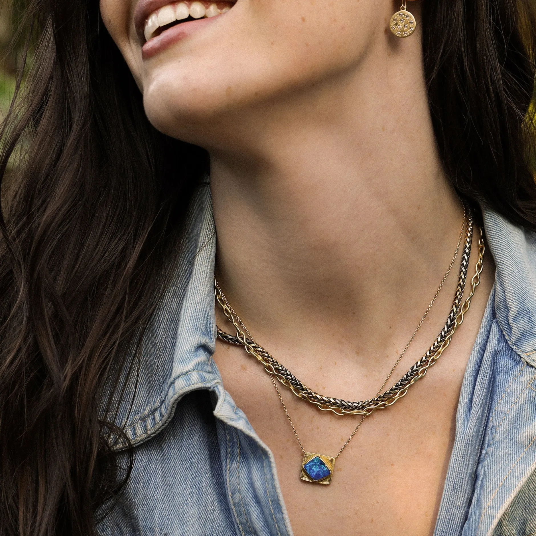 BOULDER OPAL ENGRAVED NECKLACE^Brooke Gregson Shop