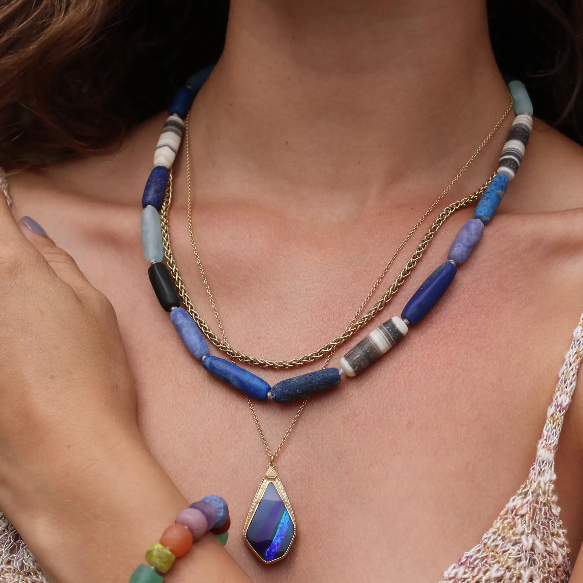 BOULDER OPAL SHIELD HALO NECKLACE^Brooke Gregson Clearance