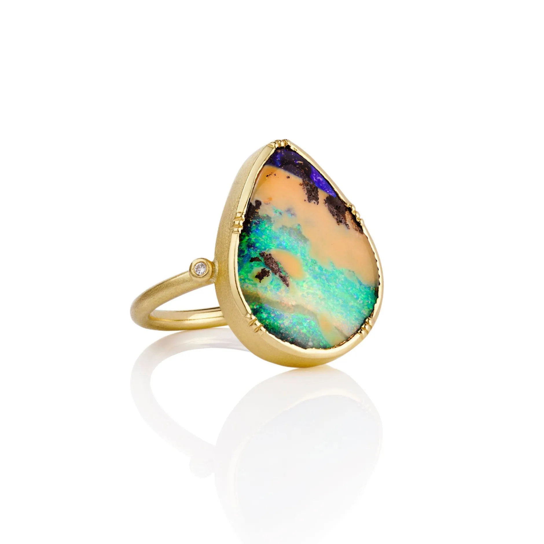 BOULDER OPAL TEARDROP RING^Brooke Gregson Fashion