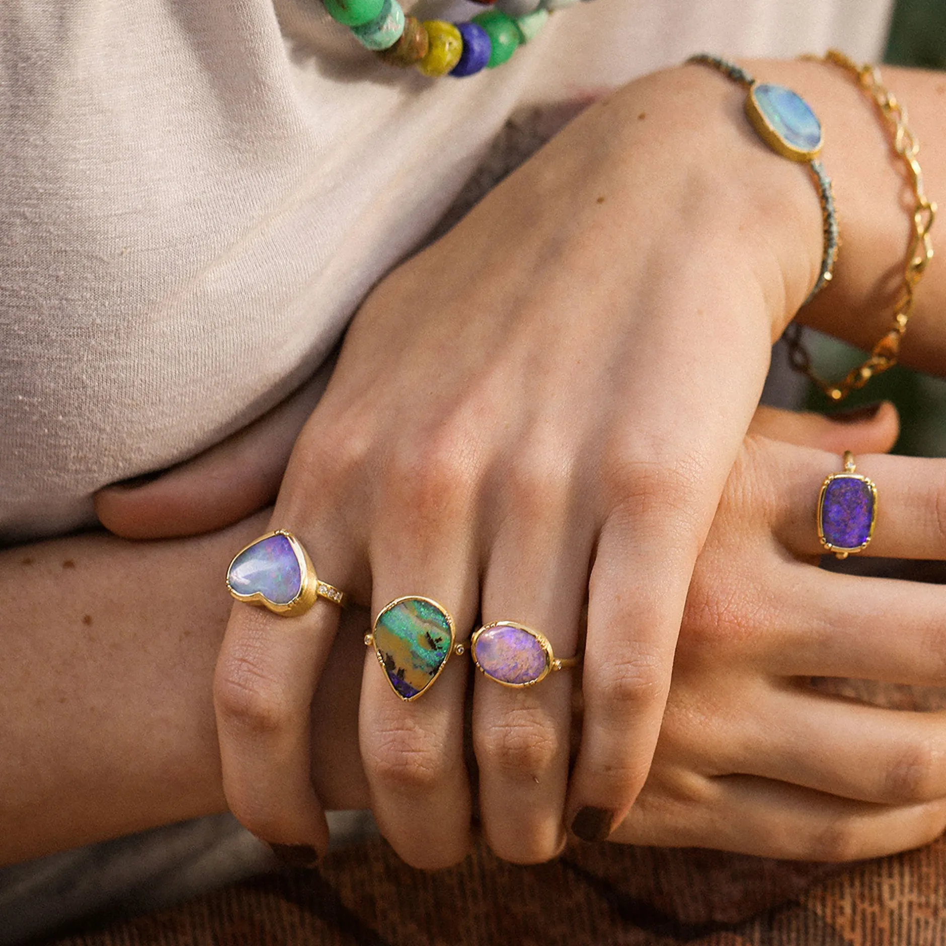 BOULDER OPAL TEARDROP RING^Brooke Gregson Fashion