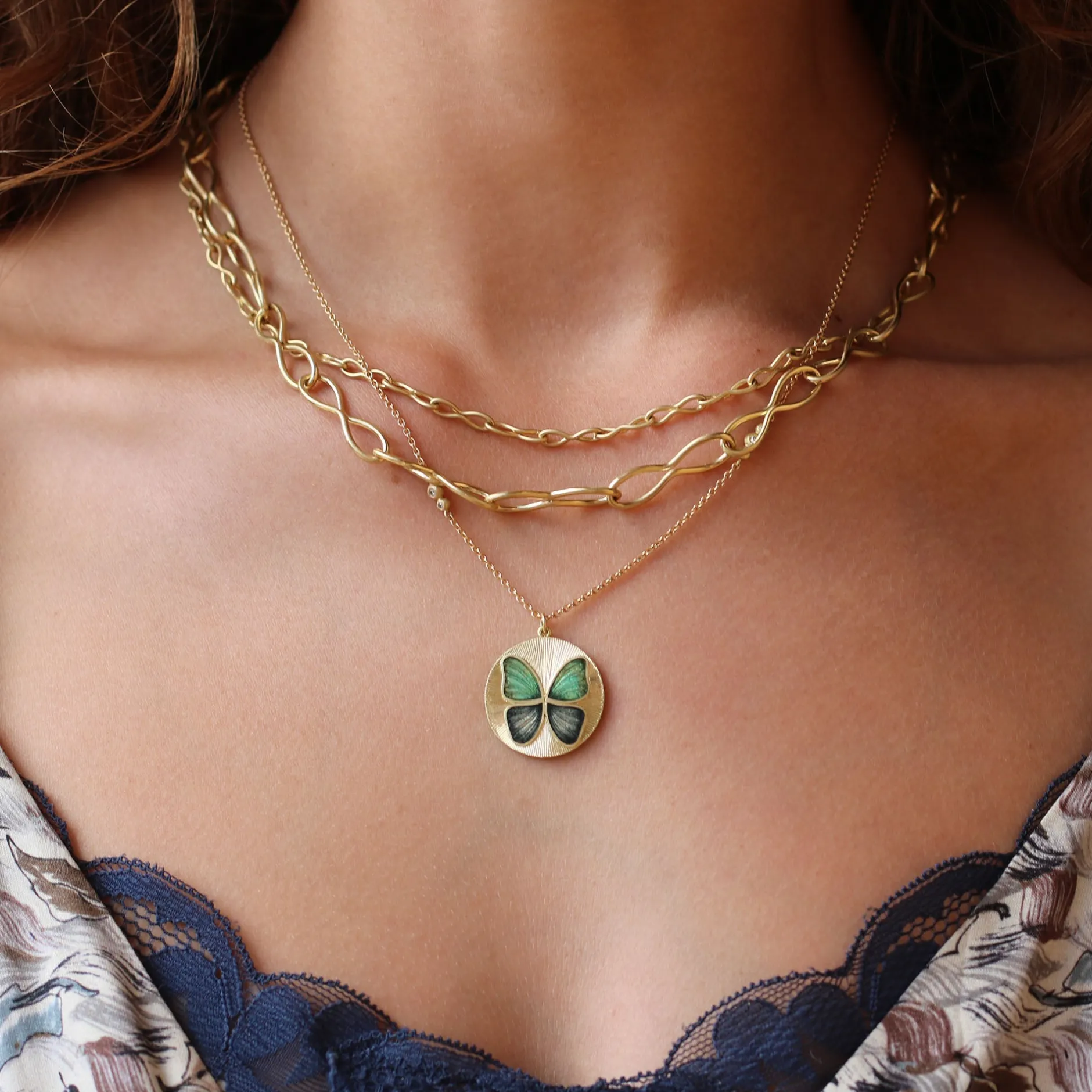 BUTTERFLY ENAMEL NECKLACE^Brooke Gregson Clearance