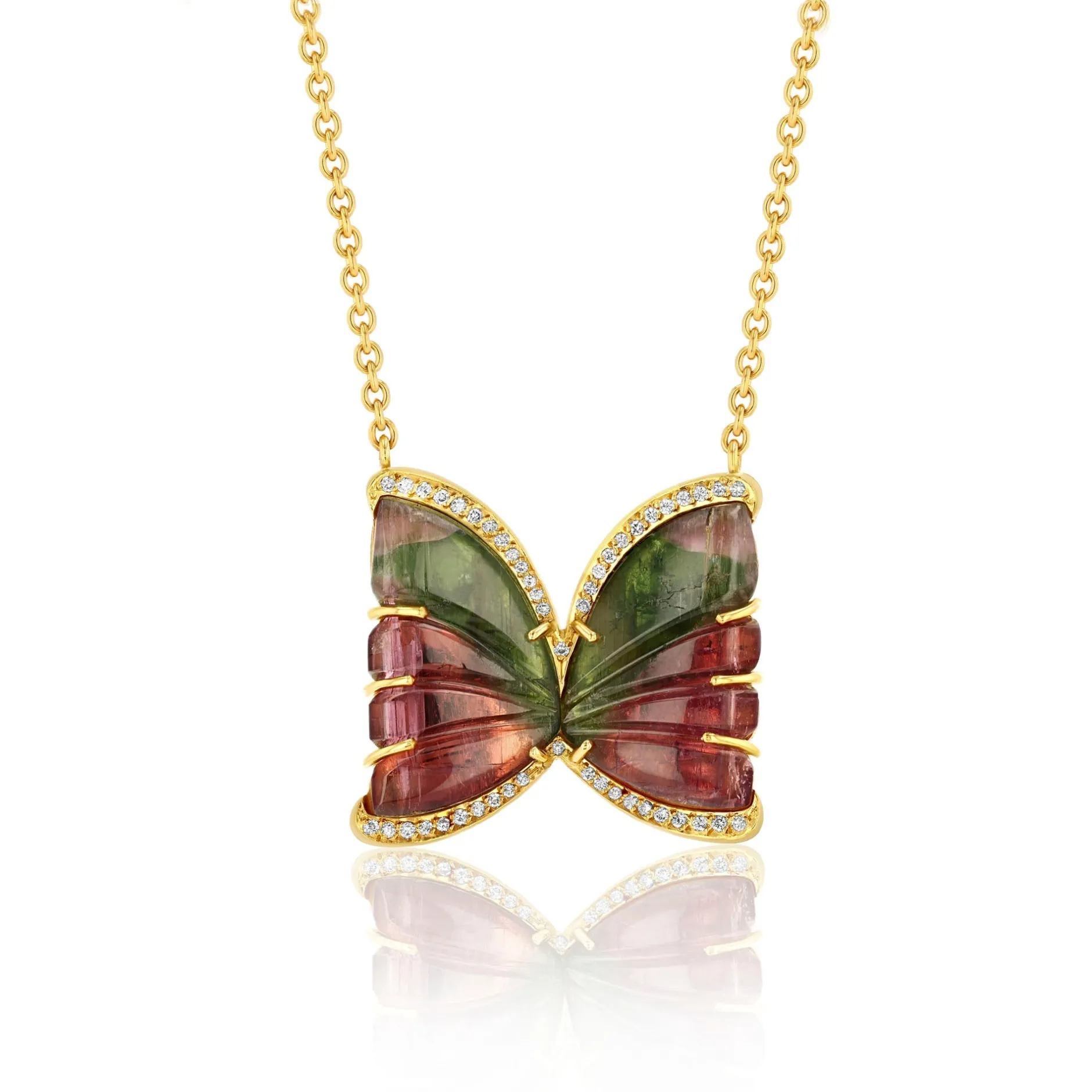 BUTTERFLY TOURMALINE DIAMOND NECKLACE^Brooke Gregson Discount