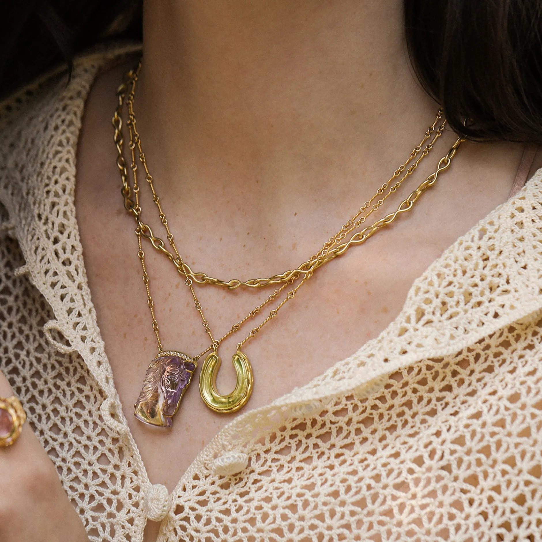 Carved Ametrine Horse Necklace^Brooke Gregson Online