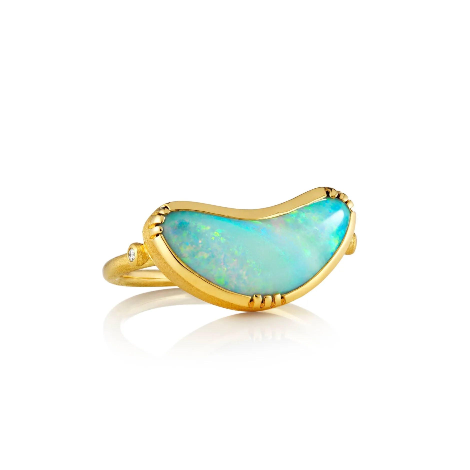 CRESCENT MOON BOULDER OPAL RING^Brooke Gregson New