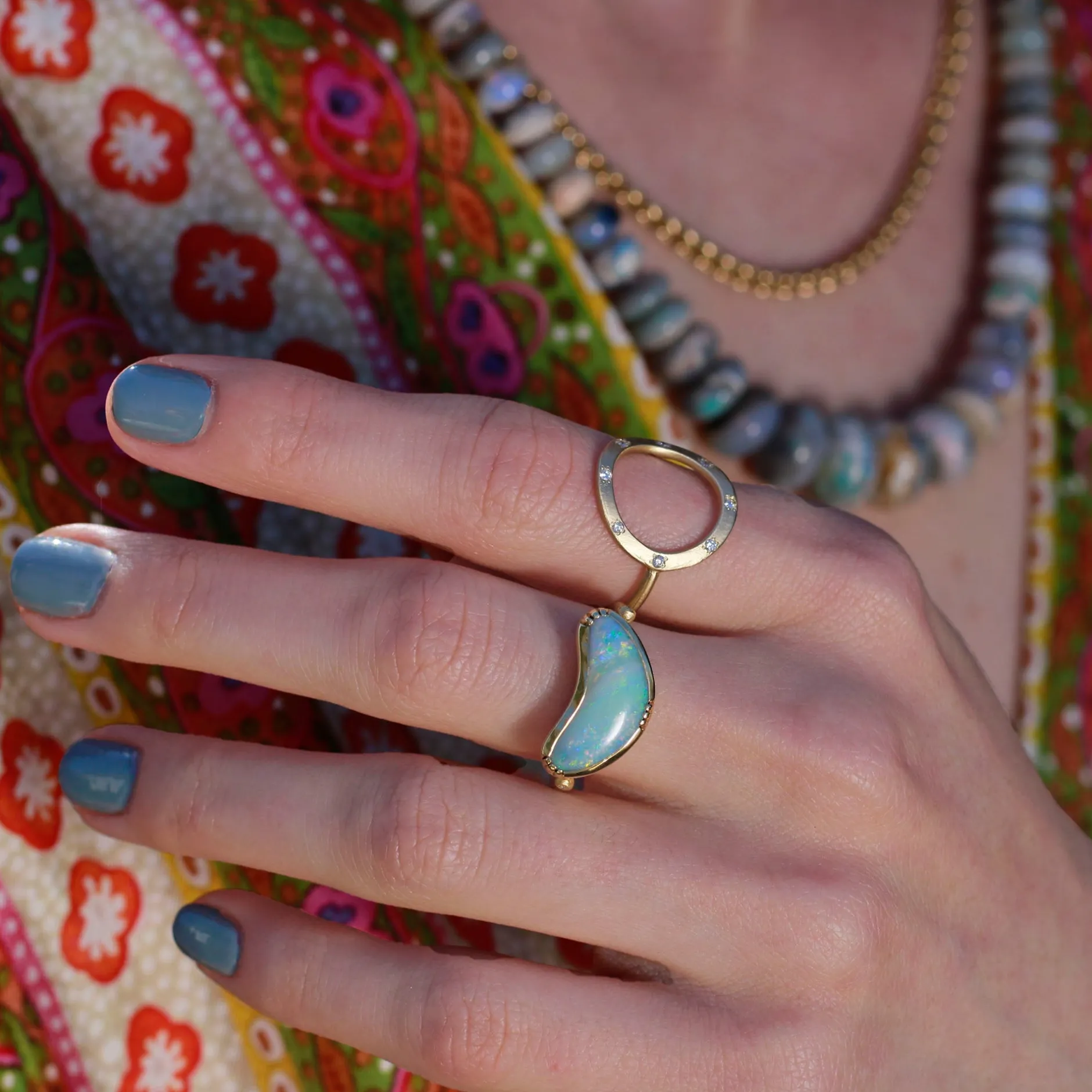 CRESCENT MOON BOULDER OPAL RING^Brooke Gregson New