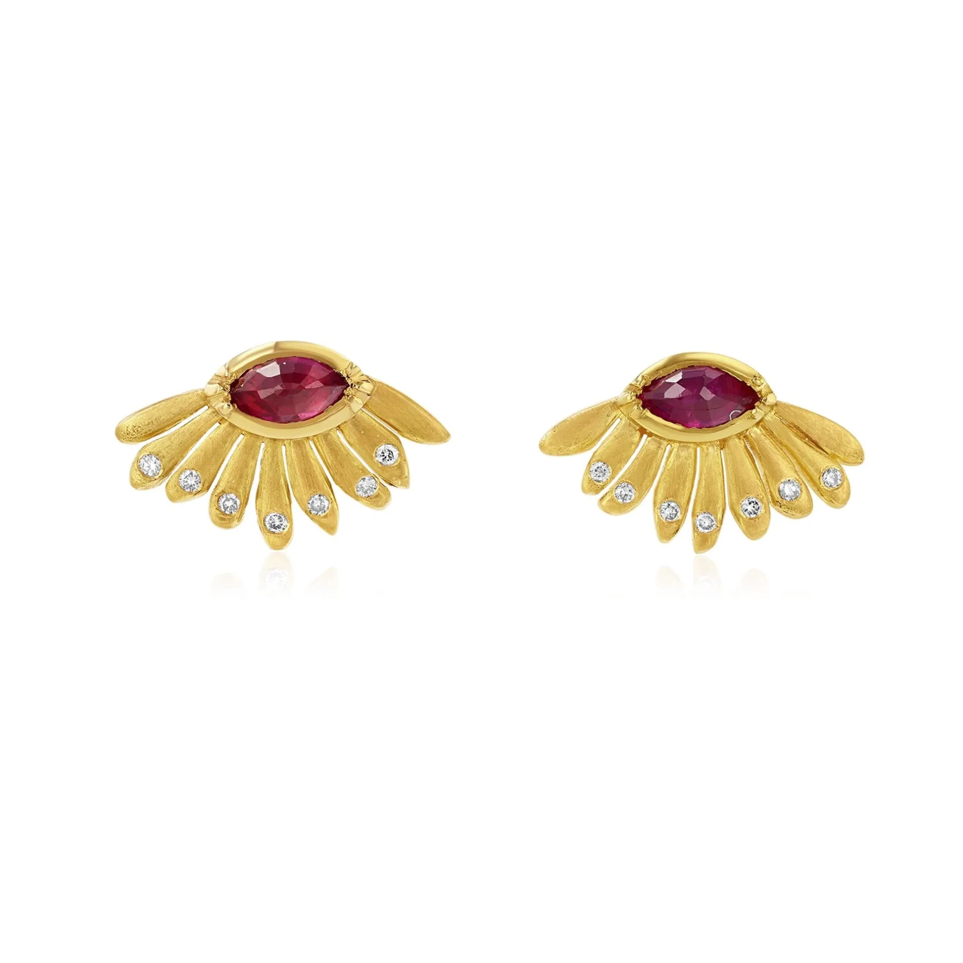 DAISY DEWDROP RUBY STUD EARRINGS^Brooke Gregson Online