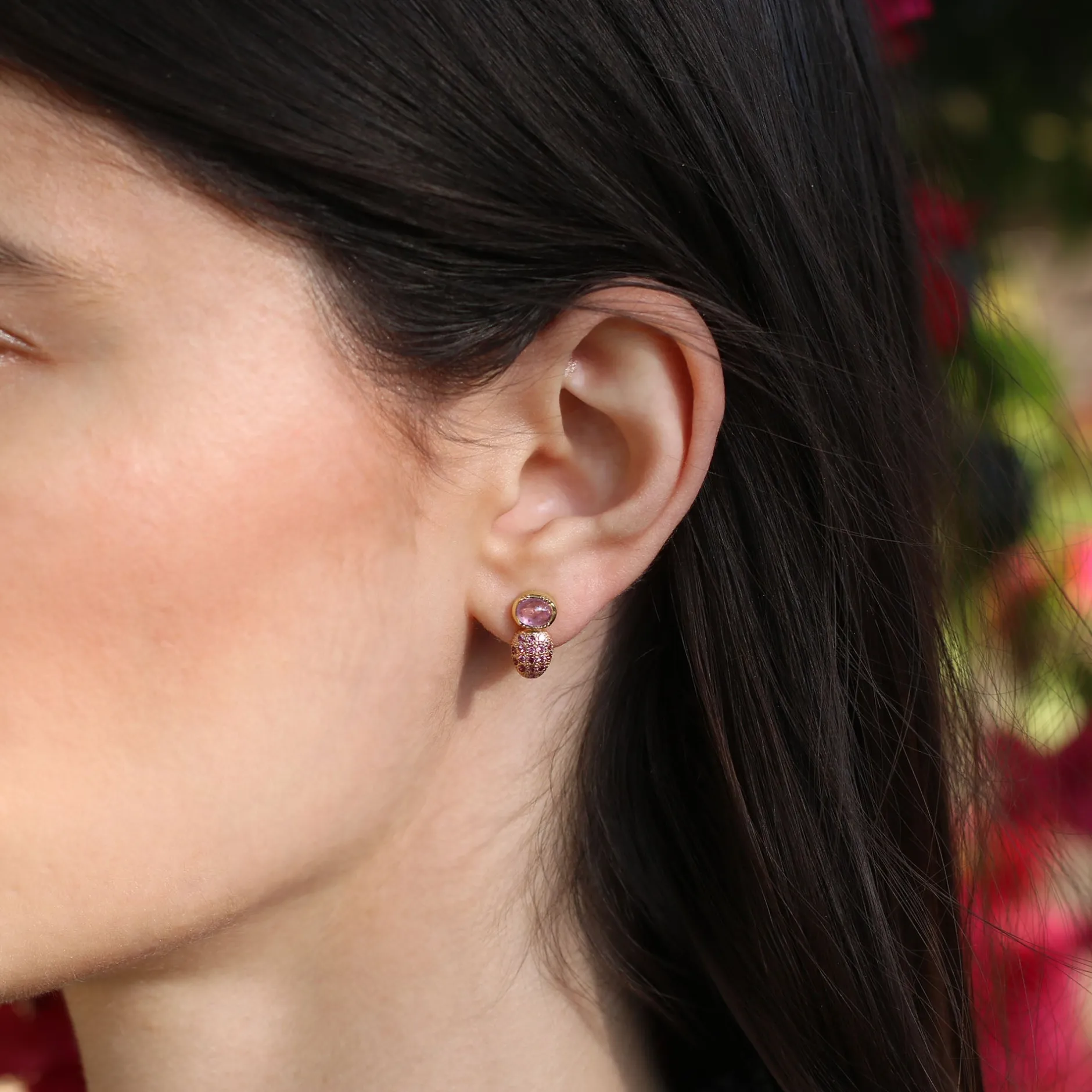 DOUBLE ORBIT SAPPHIRE GARNET EARRINGS^Brooke Gregson Flash Sale