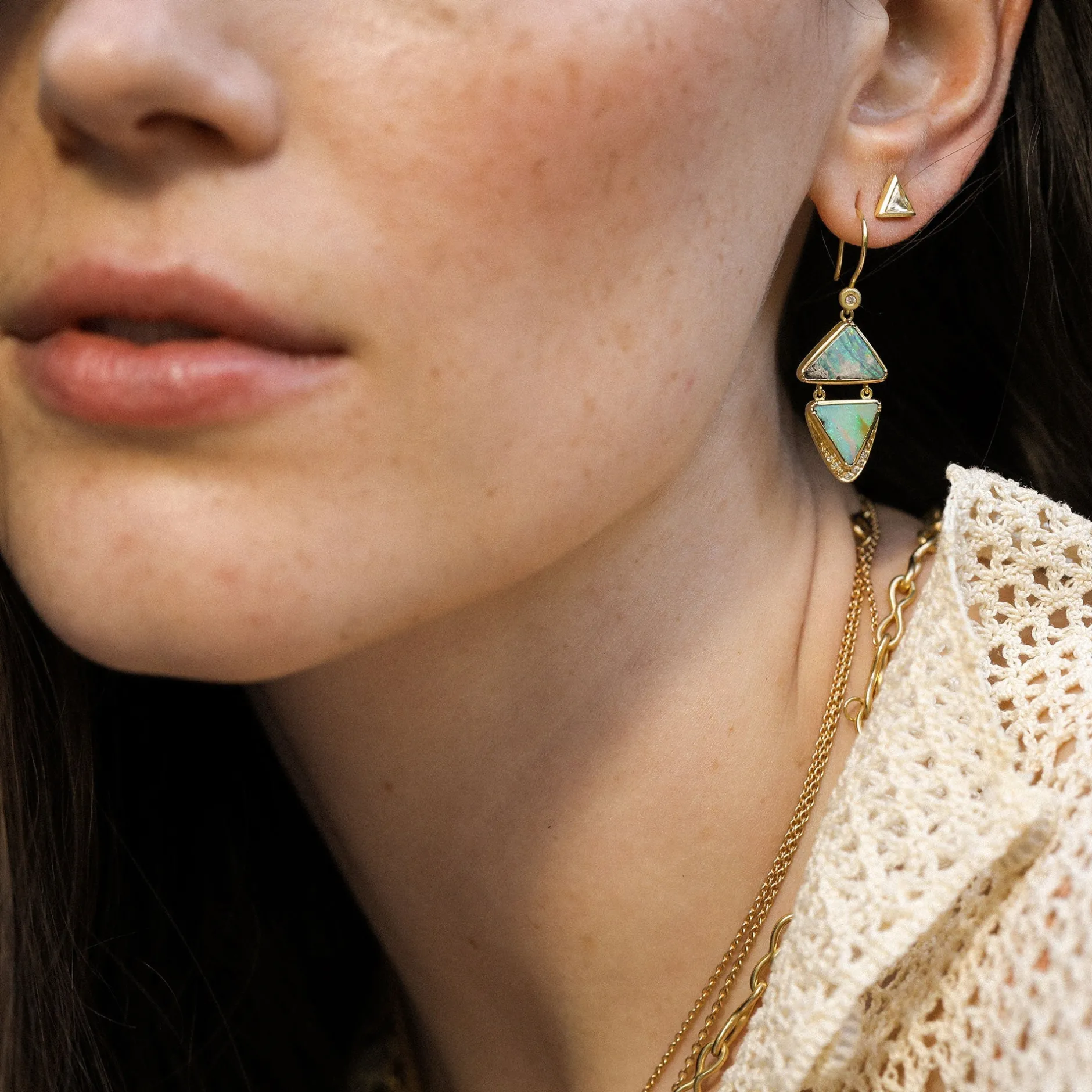 DOUBLE PYRAMID OPAL EARRINGS^Brooke Gregson Best Sale