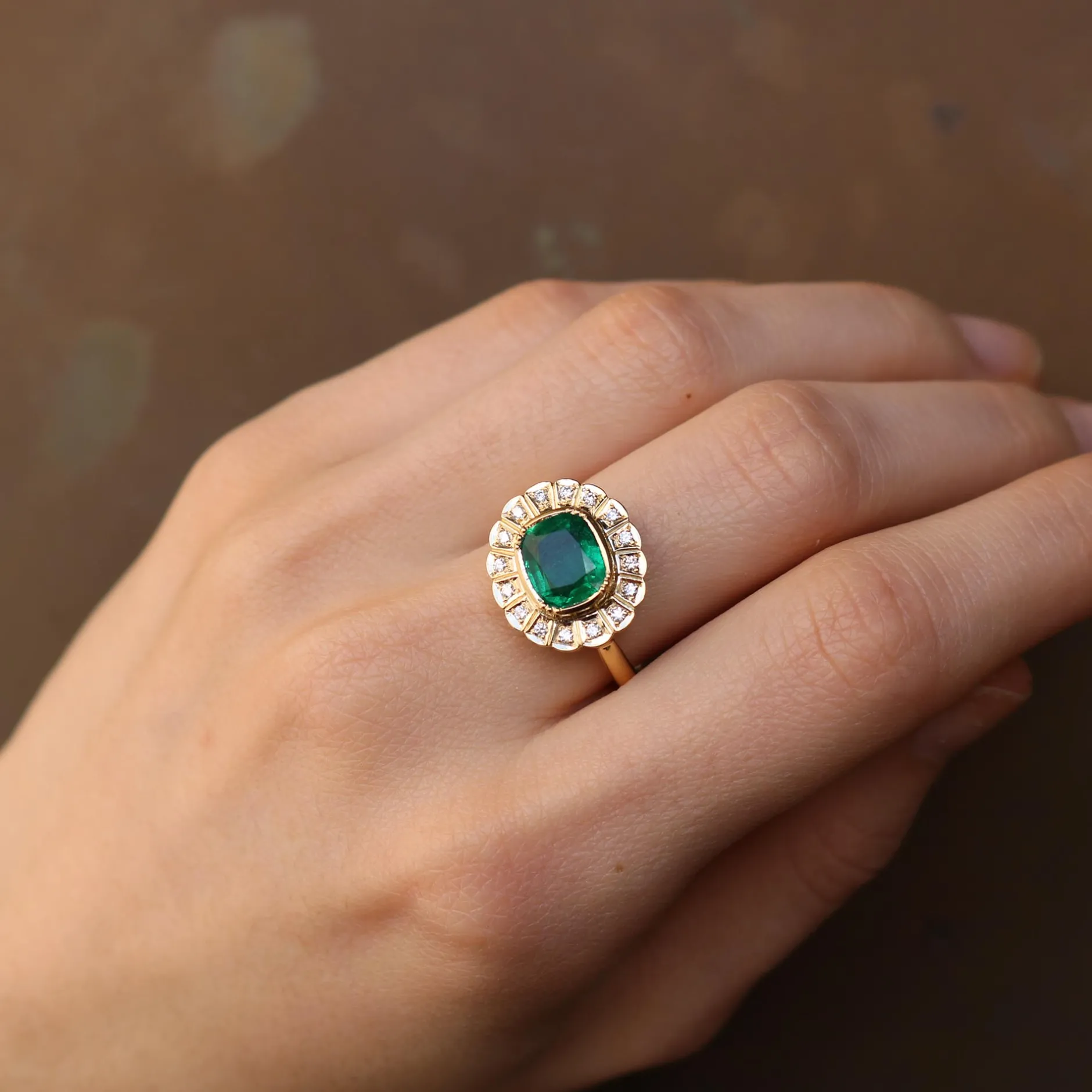 EMERALD DIAMOND CROWN RING^Brooke Gregson Best Sale