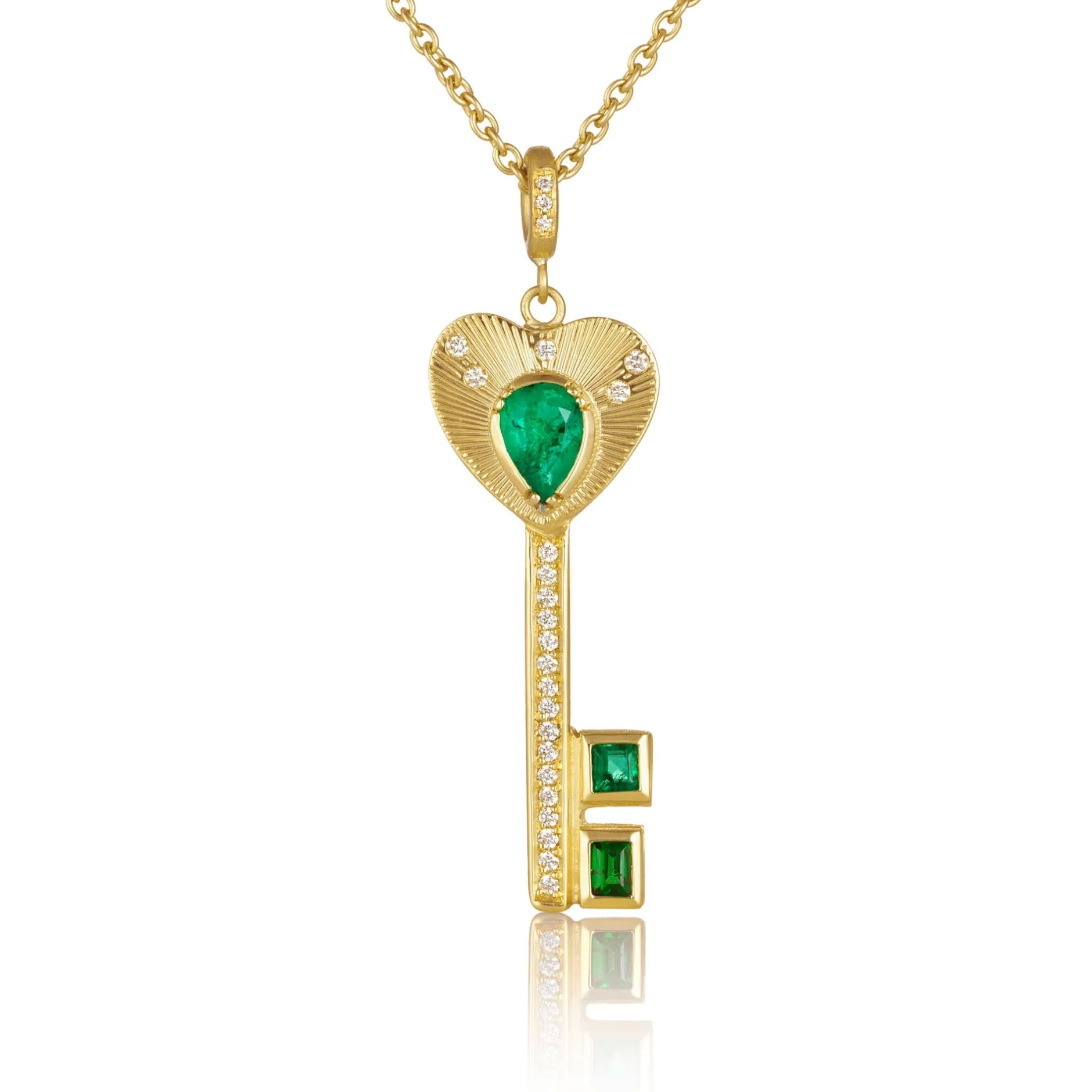 Emerald Diamond Key Necklace^Brooke Gregson Clearance