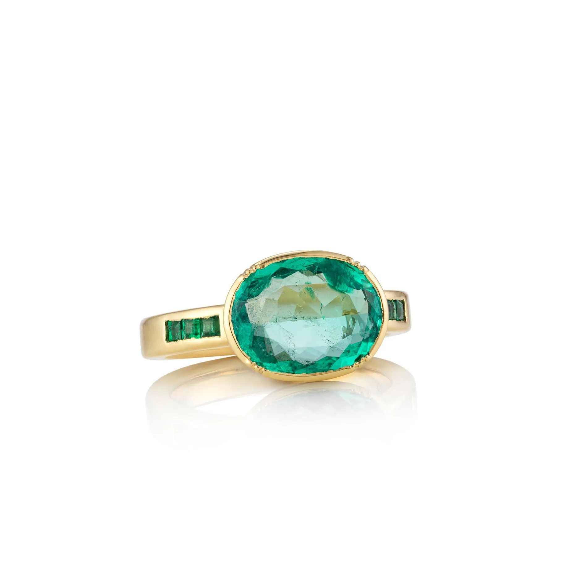 EMERALD ORBIT EMERALD BAND RING^Brooke Gregson Cheap