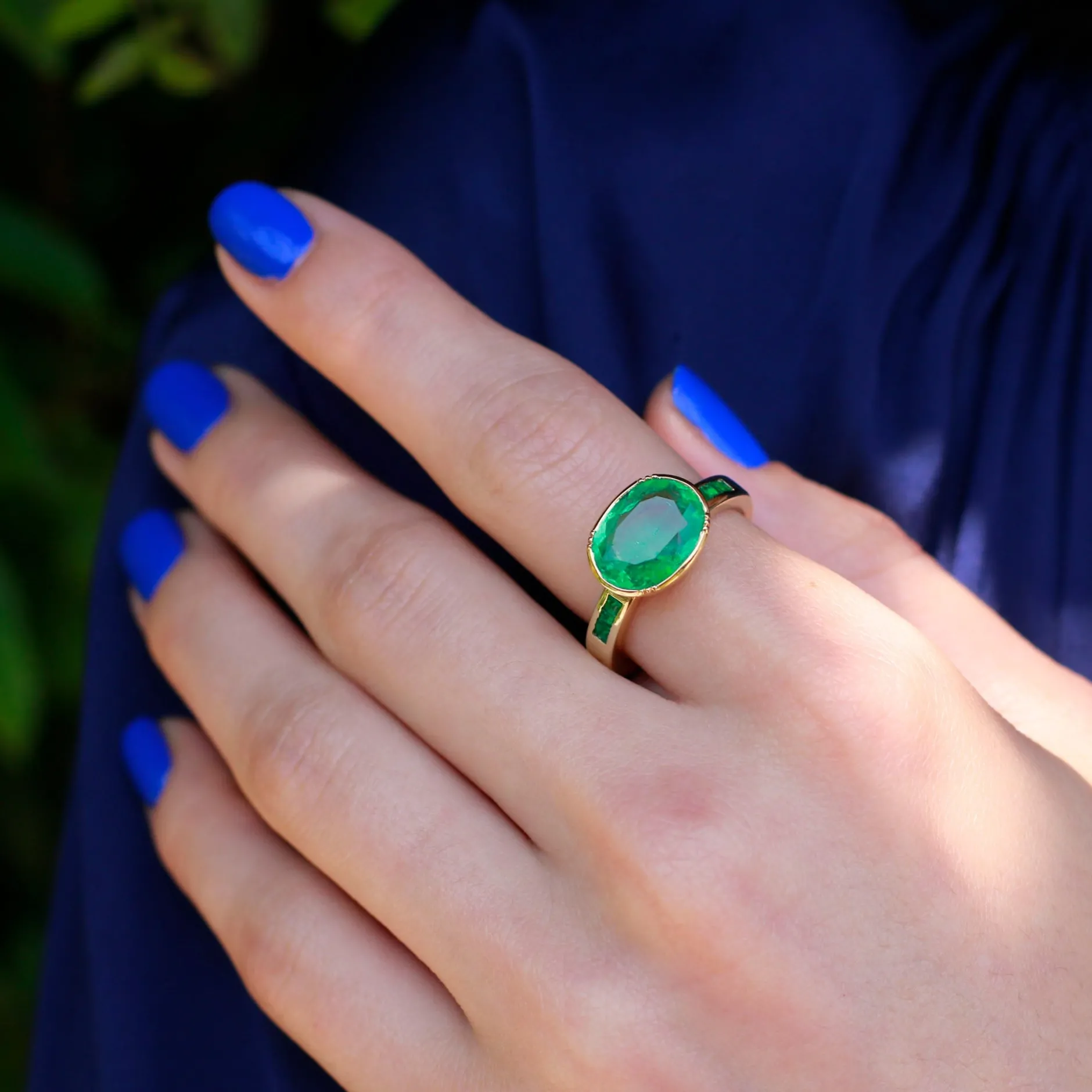 EMERALD ORBIT EMERALD BAND RING^Brooke Gregson Cheap