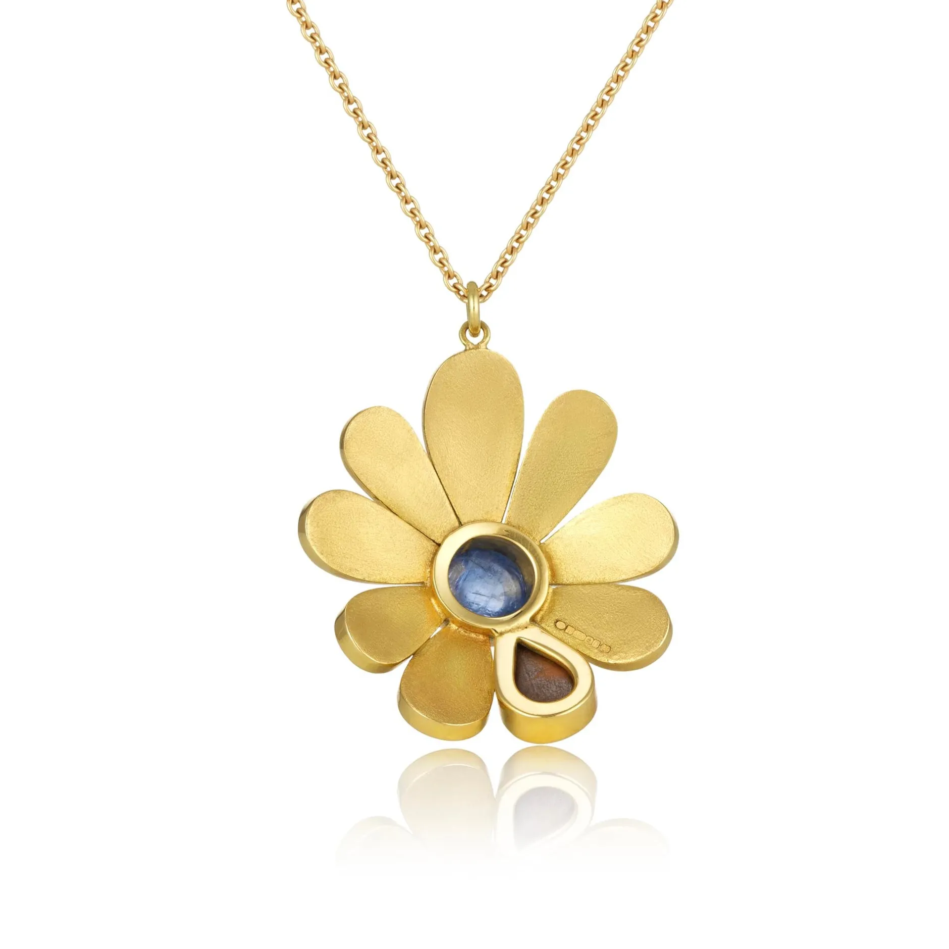 Enamel Sunflower Opal Blue Sapphire Necklace^Brooke Gregson Outlet