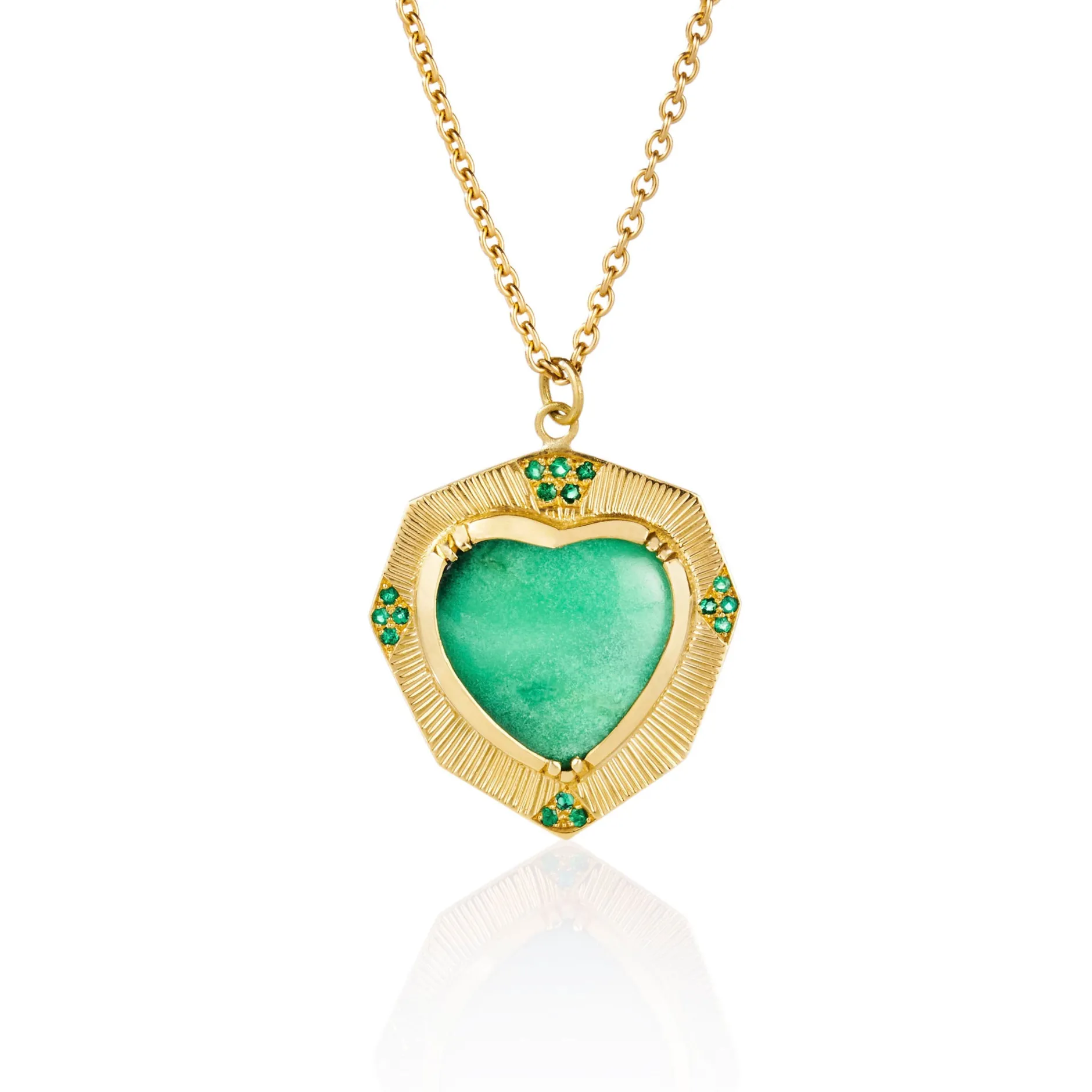 ENGRAVED CHRYSOPRASE HEART NECKLACE^Brooke Gregson Discount