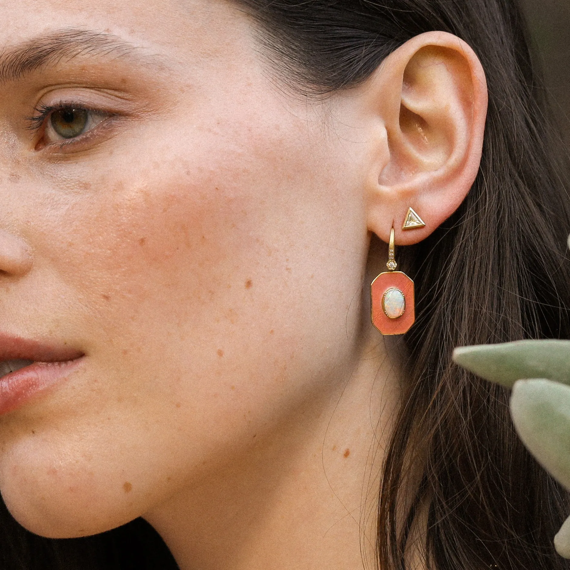 FANTASIA OPAL ENAMEL DROP EARRINGS^Brooke Gregson Shop