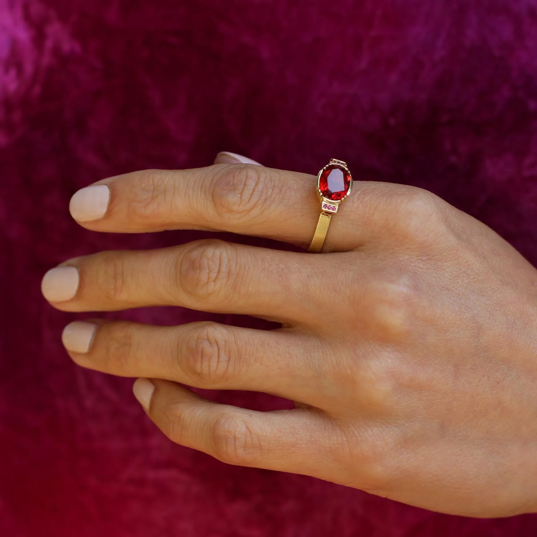 FIRE OPAL RUBY ORBIT RING^Brooke Gregson Online