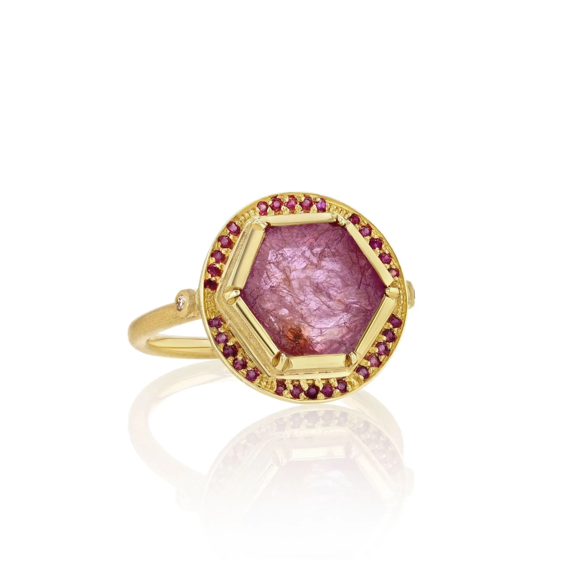 GEO HALO RUBY RING^Brooke Gregson Best Sale