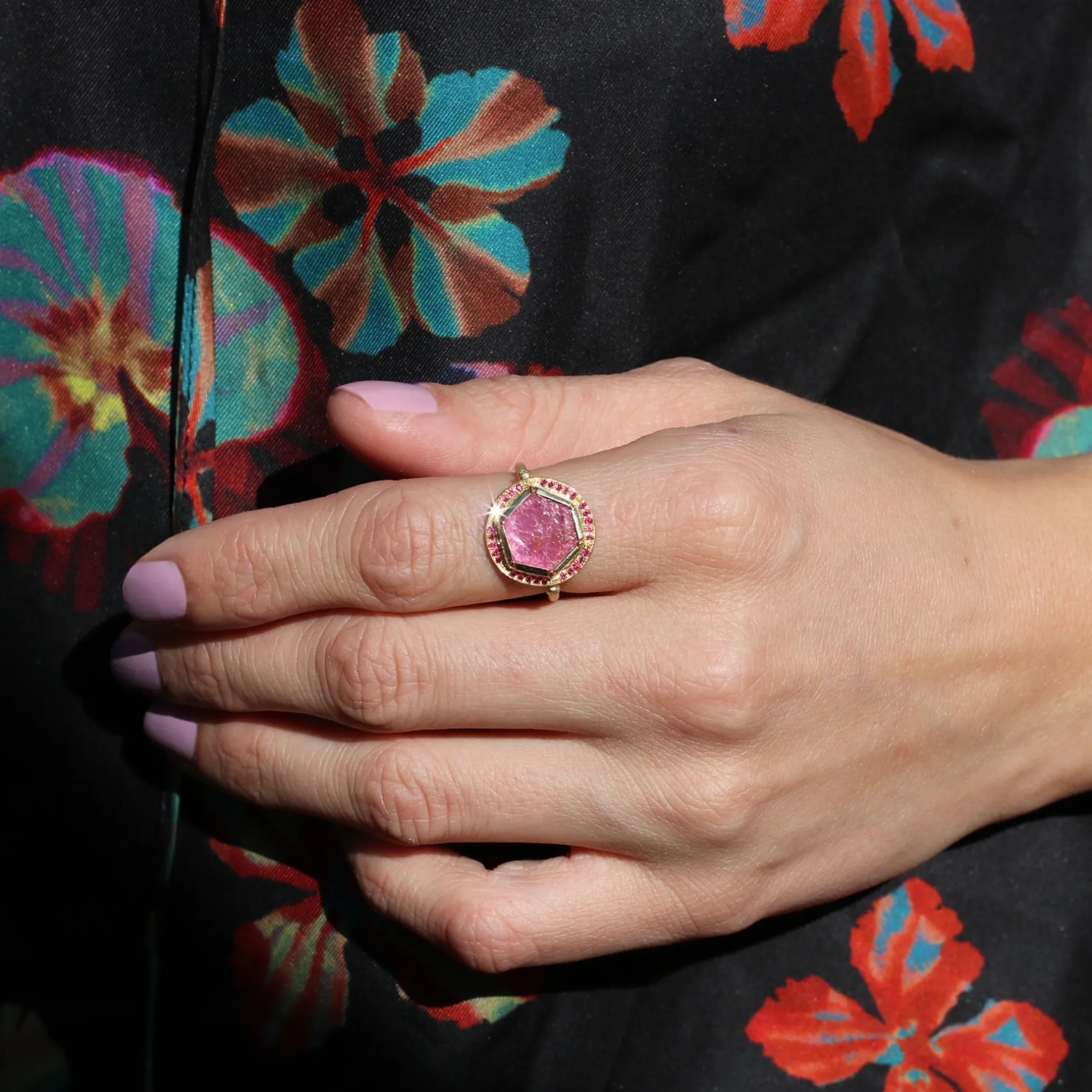 GEO HALO RUBY RING^Brooke Gregson Best Sale