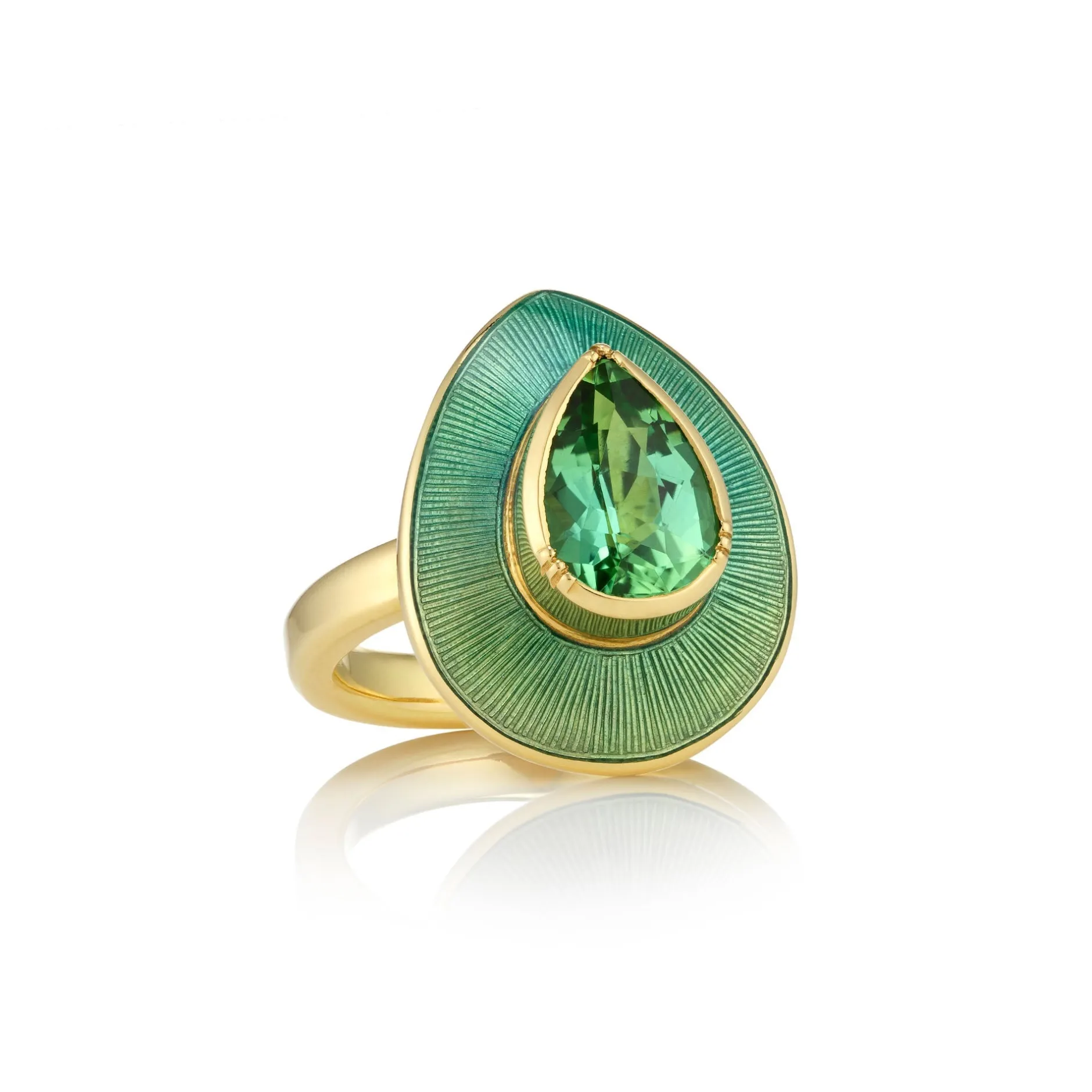 Green TOURMALINE Enamel Raindrop RING^Brooke Gregson Cheap