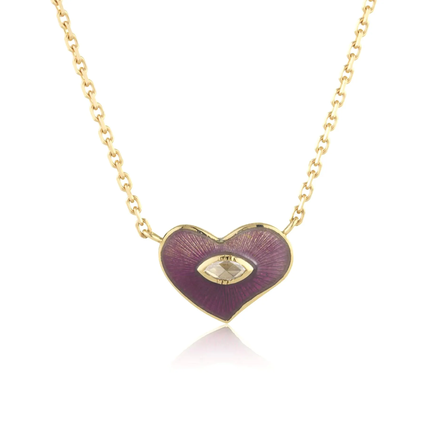 HEART GRAPE ENAMEL DIAMOND NECKLACE^Brooke Gregson Hot