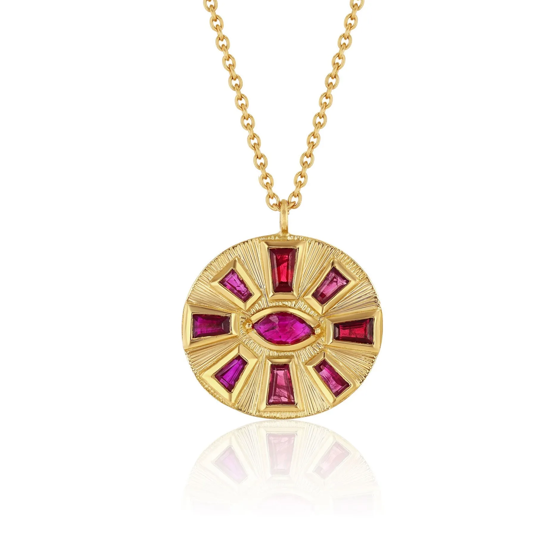 MANDALA ENGRAVED RUBY NECKLACE^Brooke Gregson Best Sale