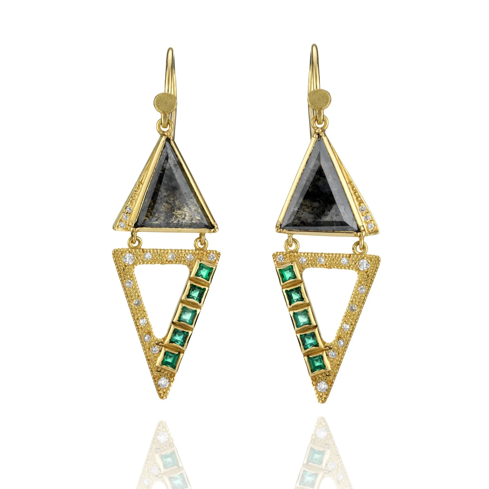 Nefertiti Diamond Emerald Earrings^Brooke Gregson Cheap