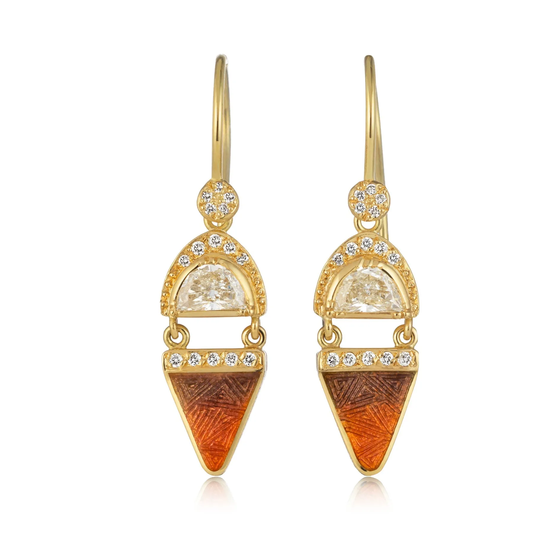 Nefertiti Diamond Enamel Earrings^Brooke Gregson Sale