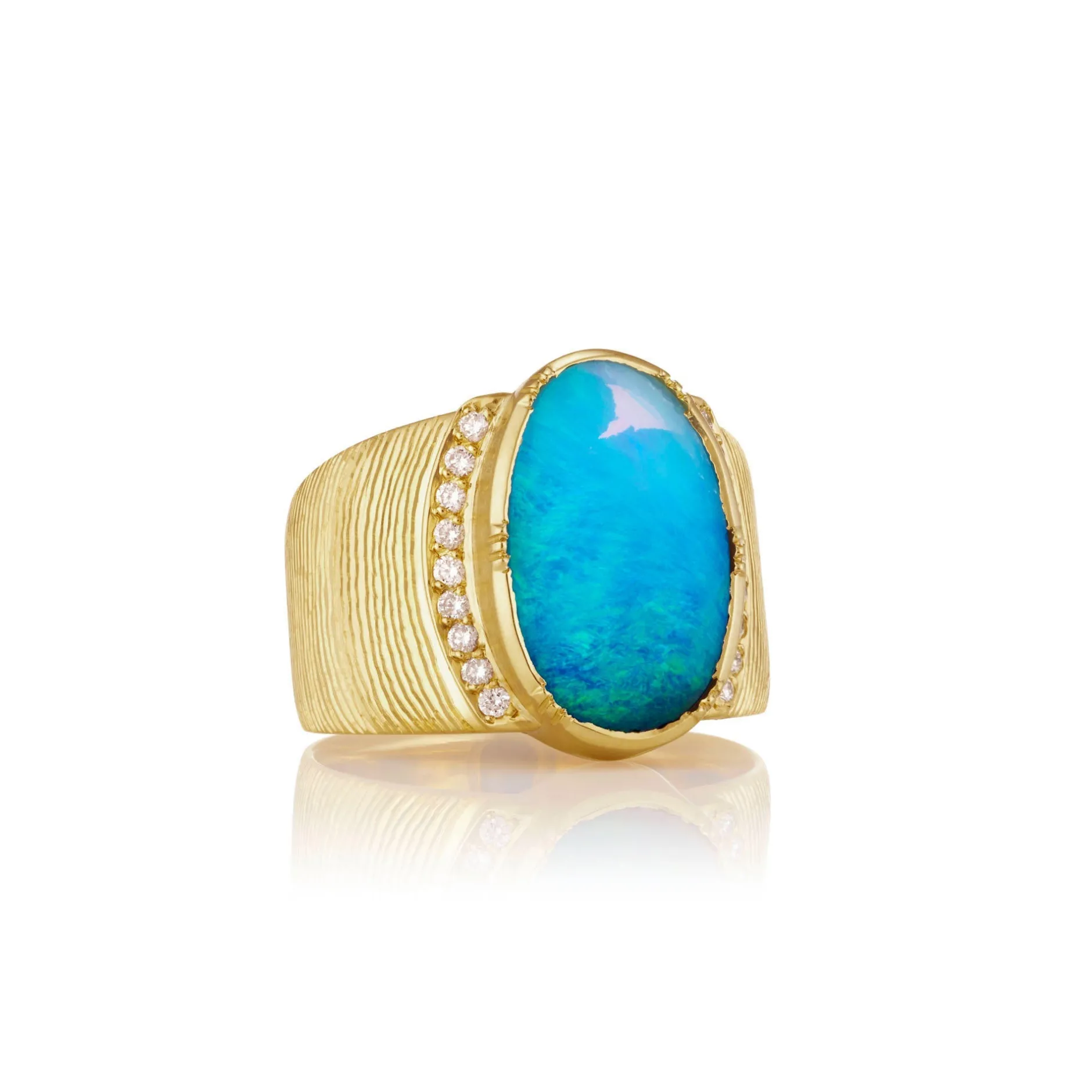 OPAL ELLIPSE ENGRAVED RING^Brooke Gregson Discount