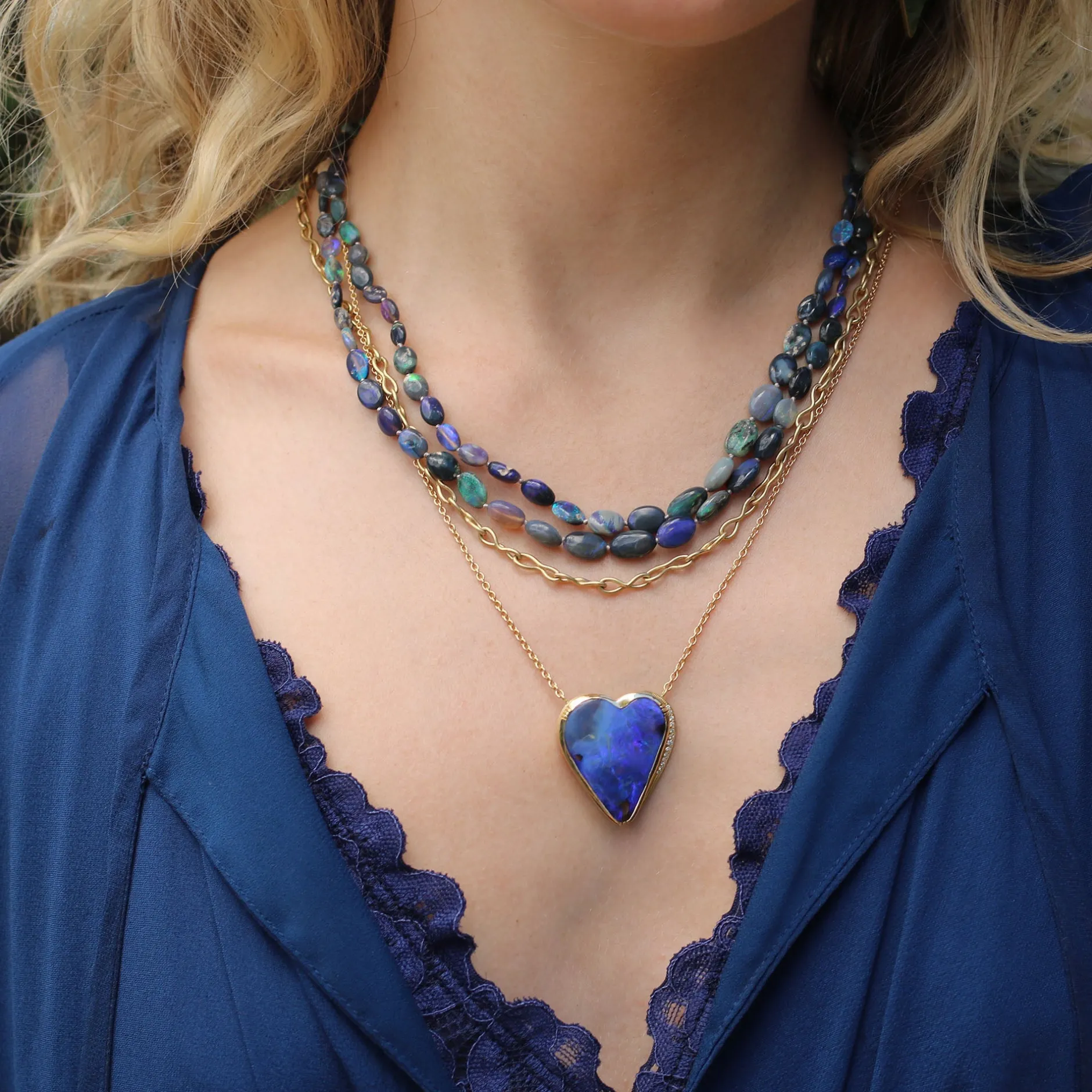 OPAL HEART HALO NECKLACE^Brooke Gregson Online