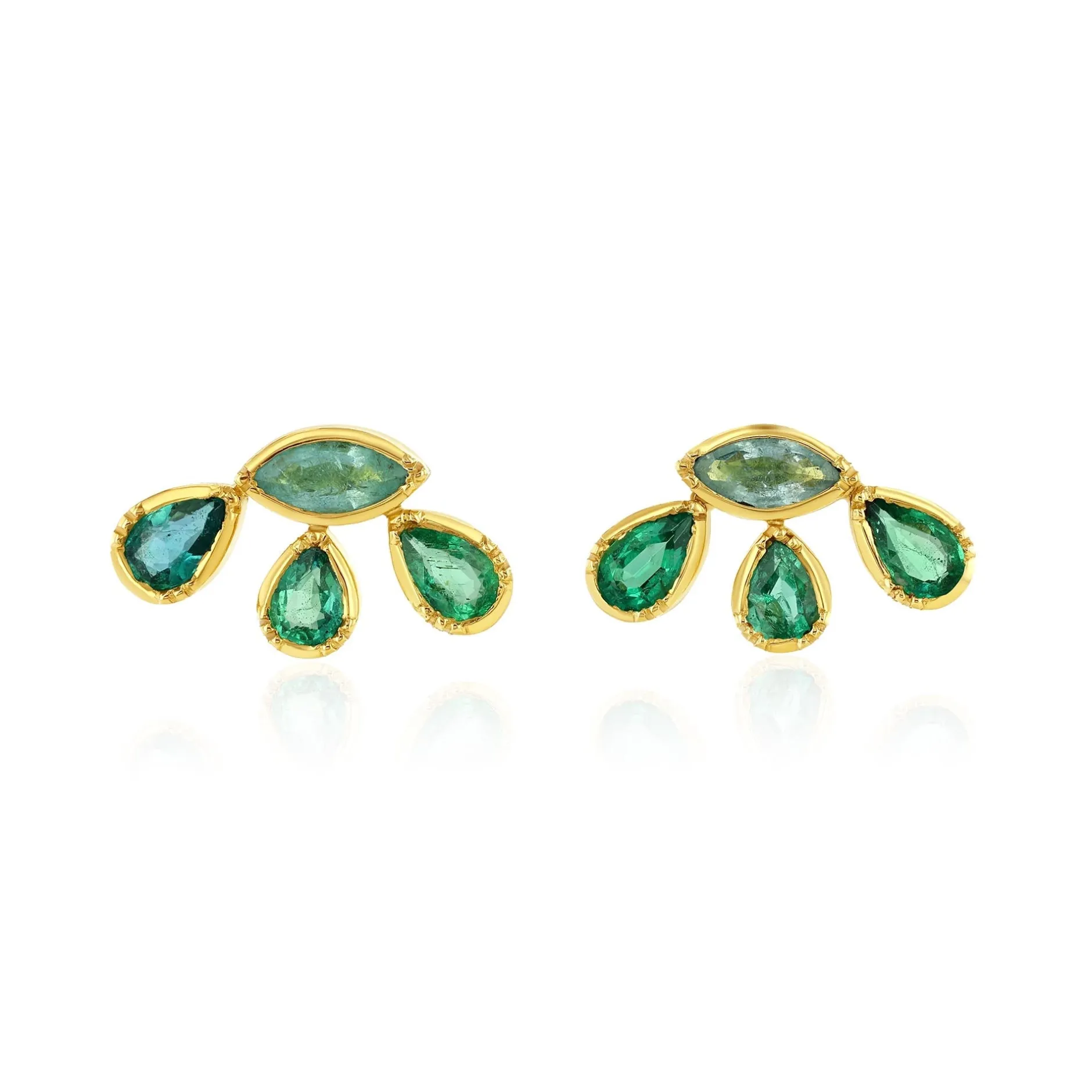 PAIRABA TOURMALINE EMERALD FLOWER EARRINGS^Brooke Gregson Best