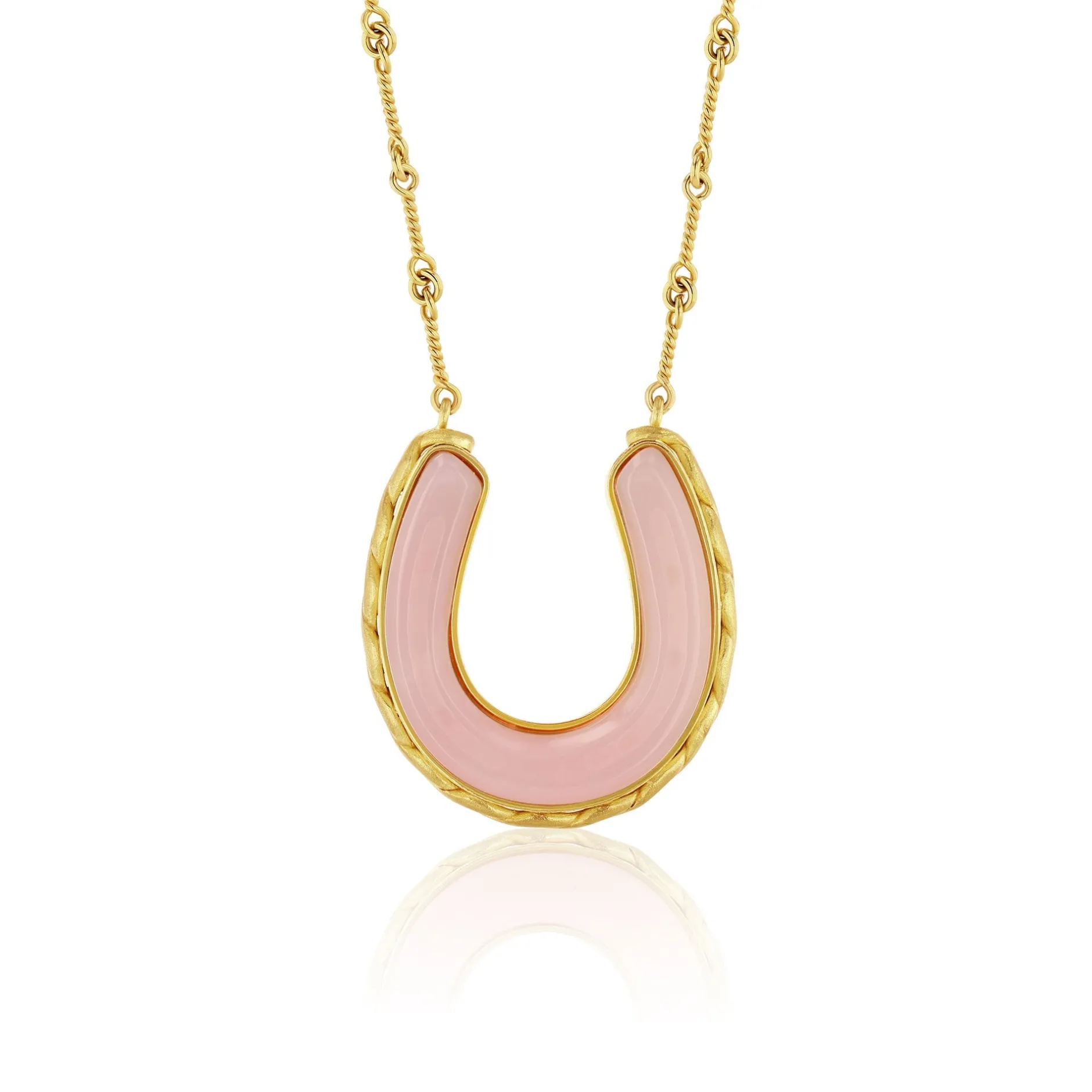 PINK OPAL HORSESHOE NECKLACE^Brooke Gregson Outlet