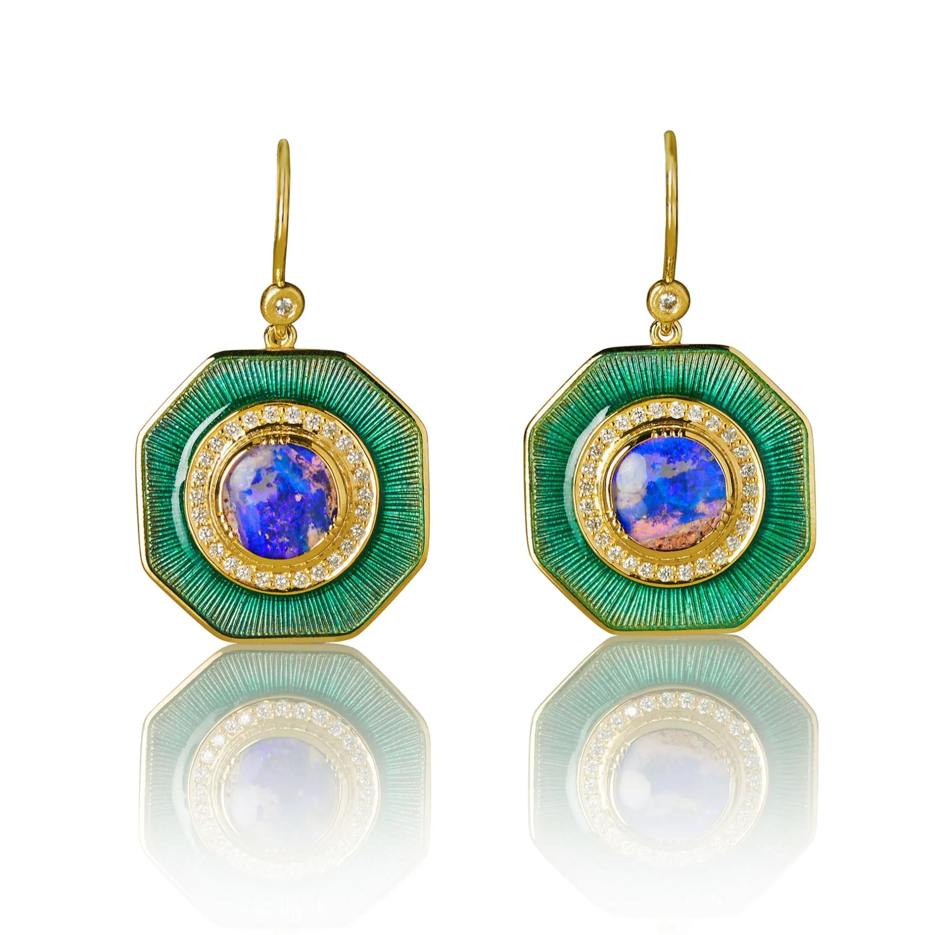 Pipe Opal Galaxy Enamel Drop Earrings^Brooke Gregson Best