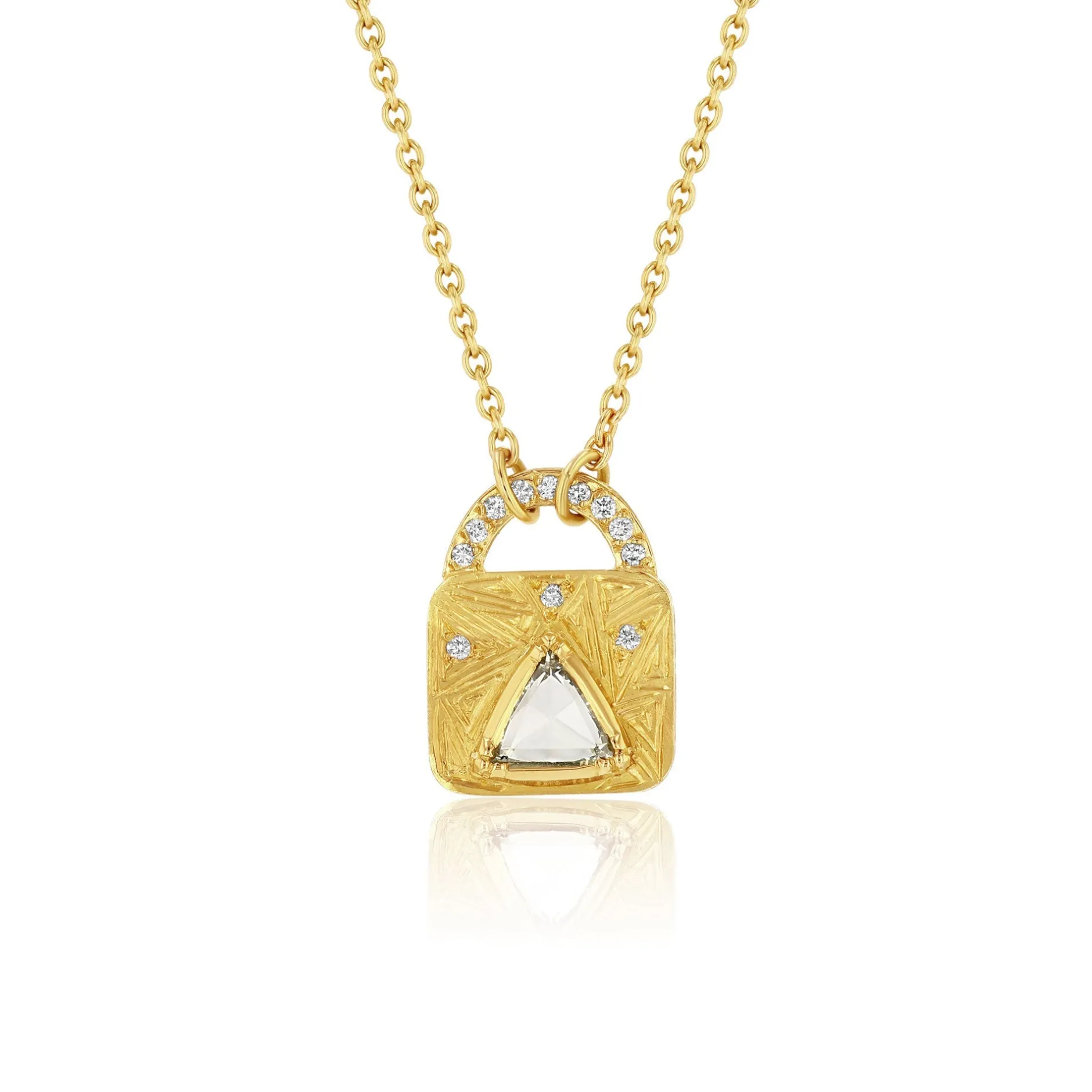 PYRAMID DIAMOND LOCK NECKLACE^Brooke Gregson Cheap