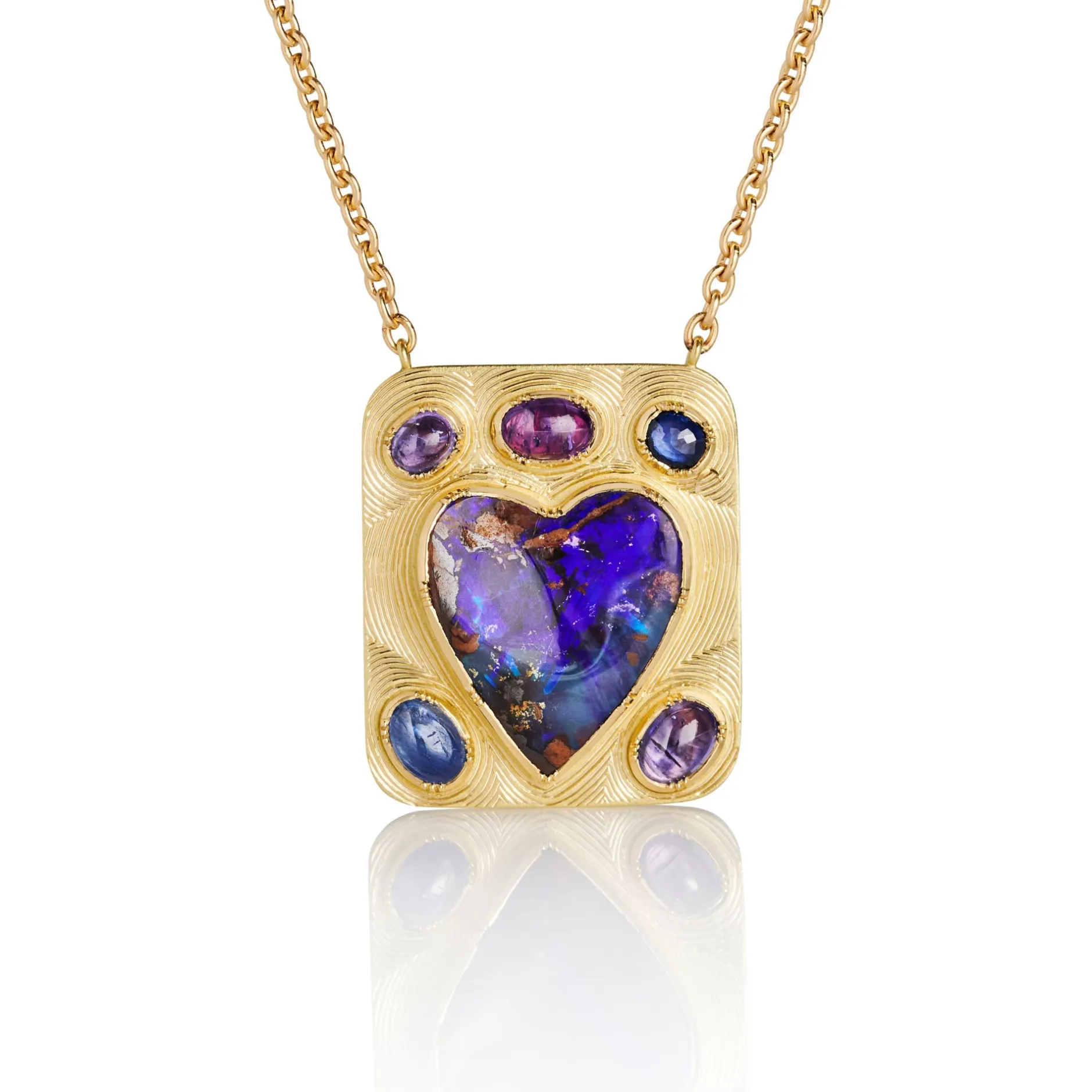 RADIANT HEART OPAL SAPPHIRE NECKLACE^Brooke Gregson Clearance