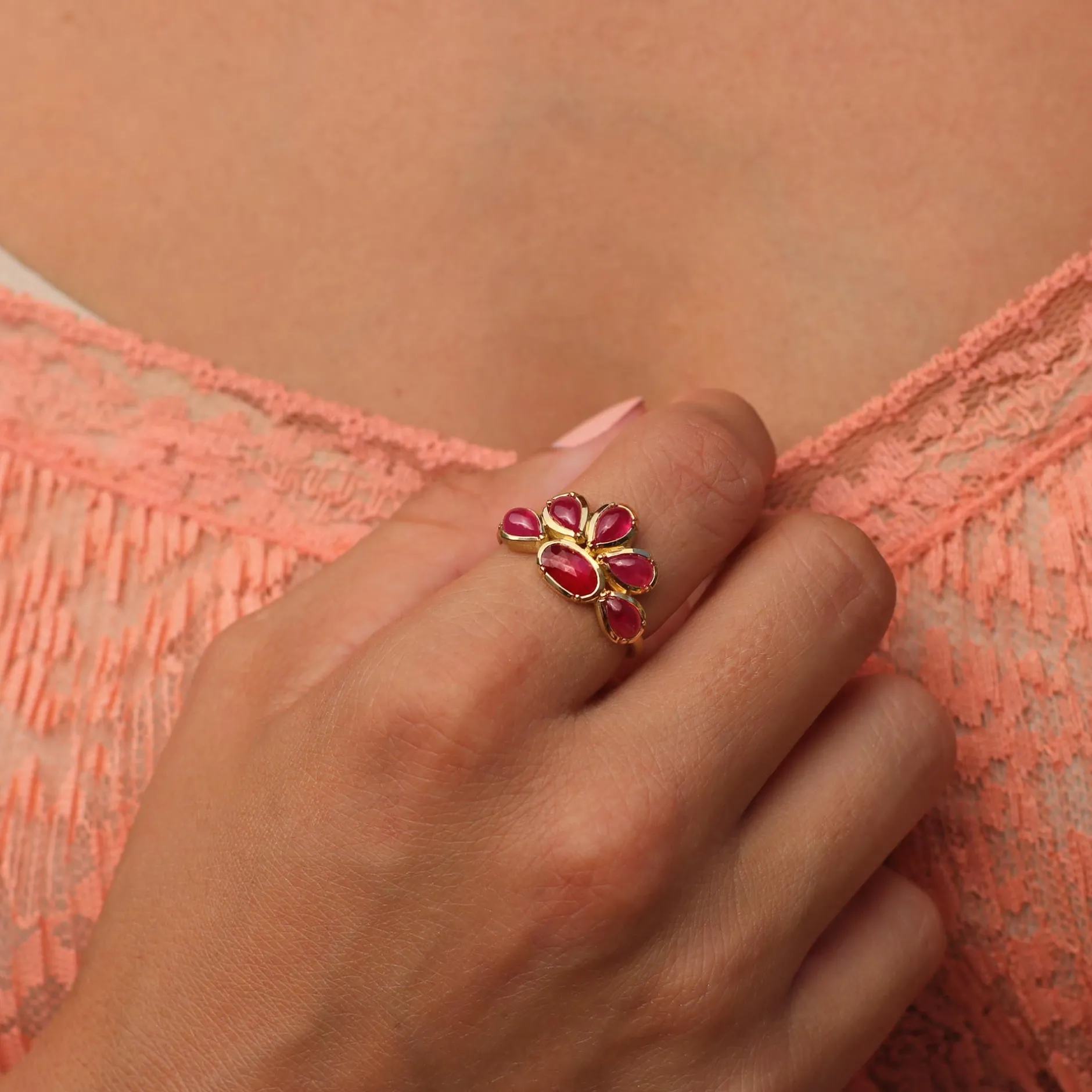 RUBY FLOWER RING^Brooke Gregson New