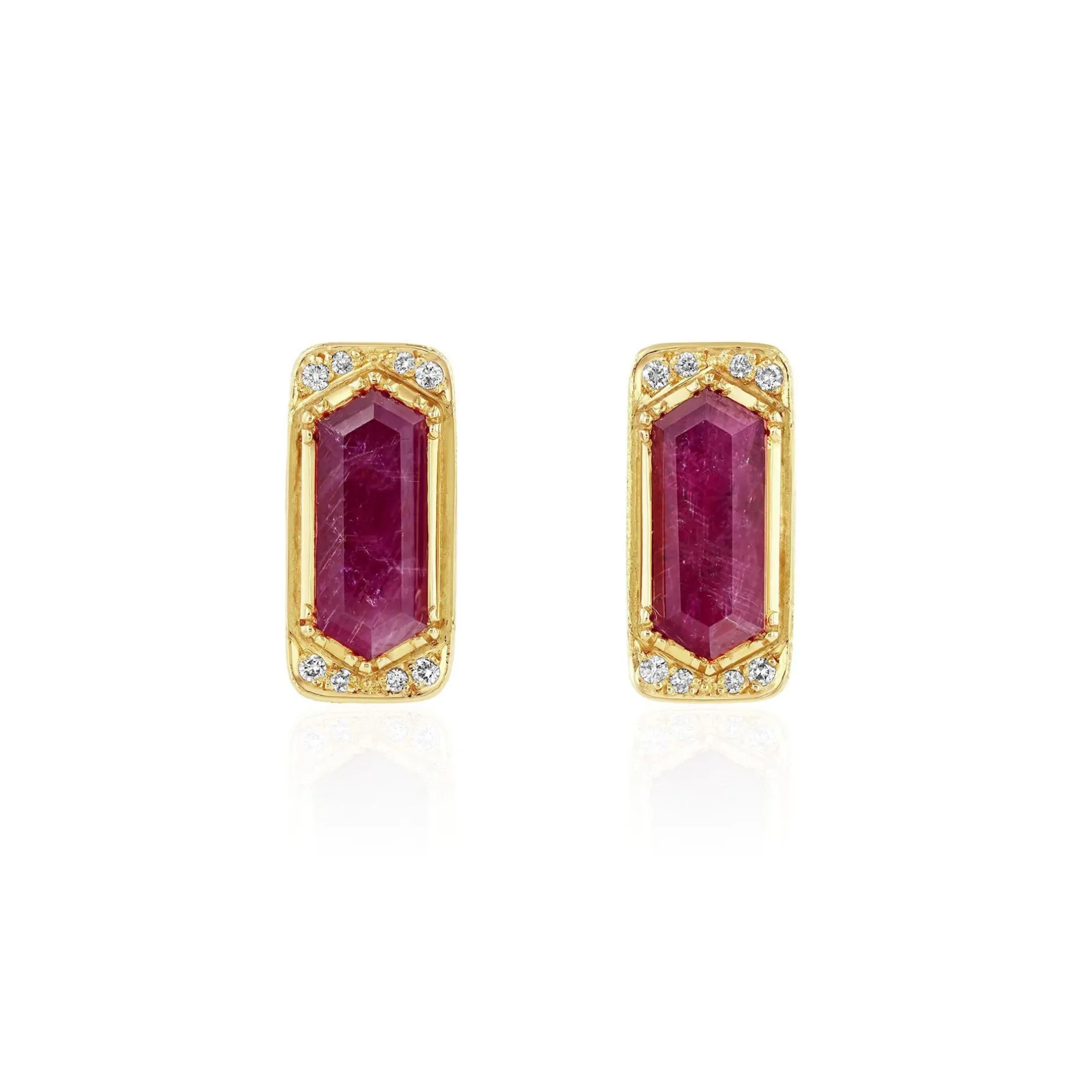 RUBY GEO HALO EARRINGS^Brooke Gregson Cheap