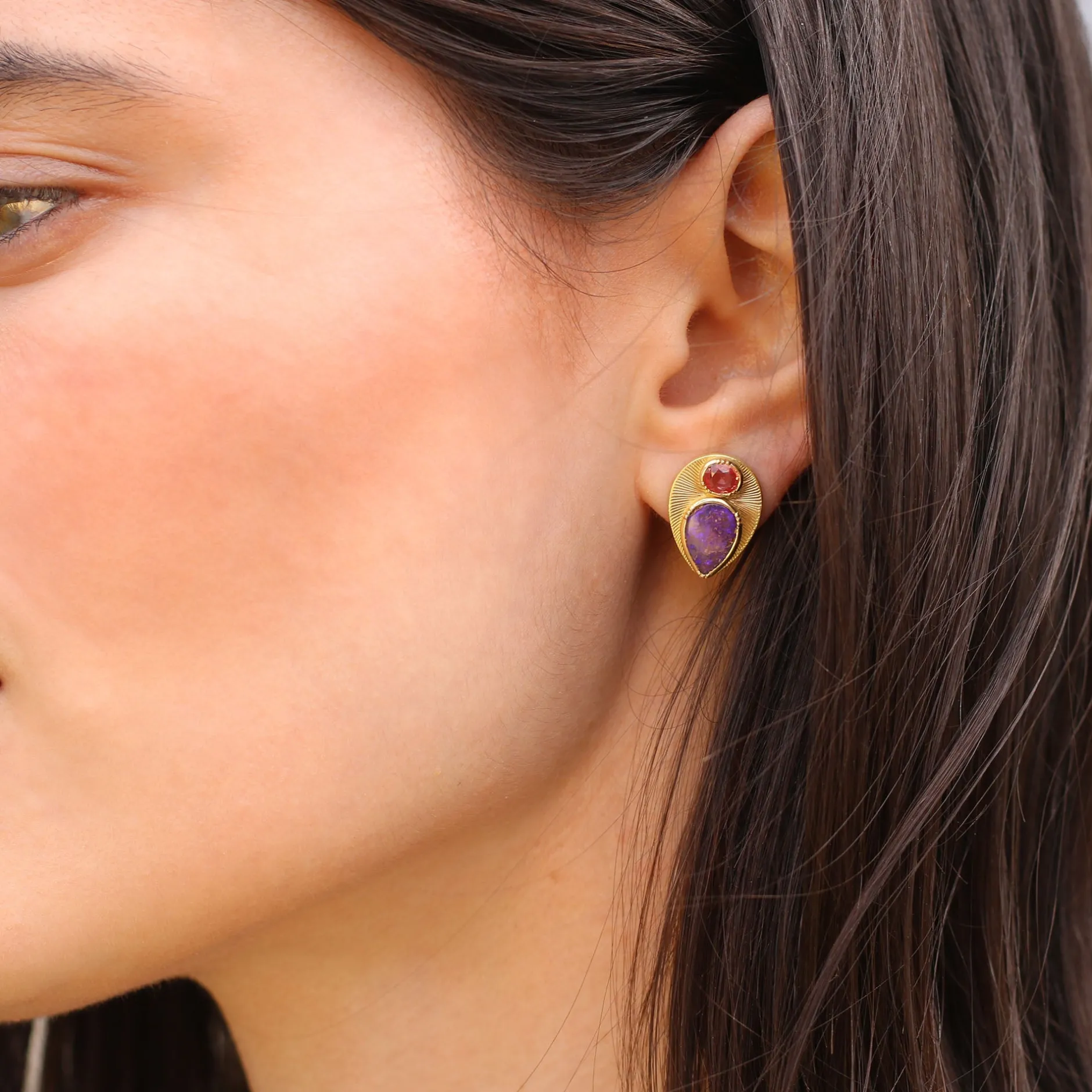 SAPPHIRE OPAL FAN EARRINGS^Brooke Gregson Best