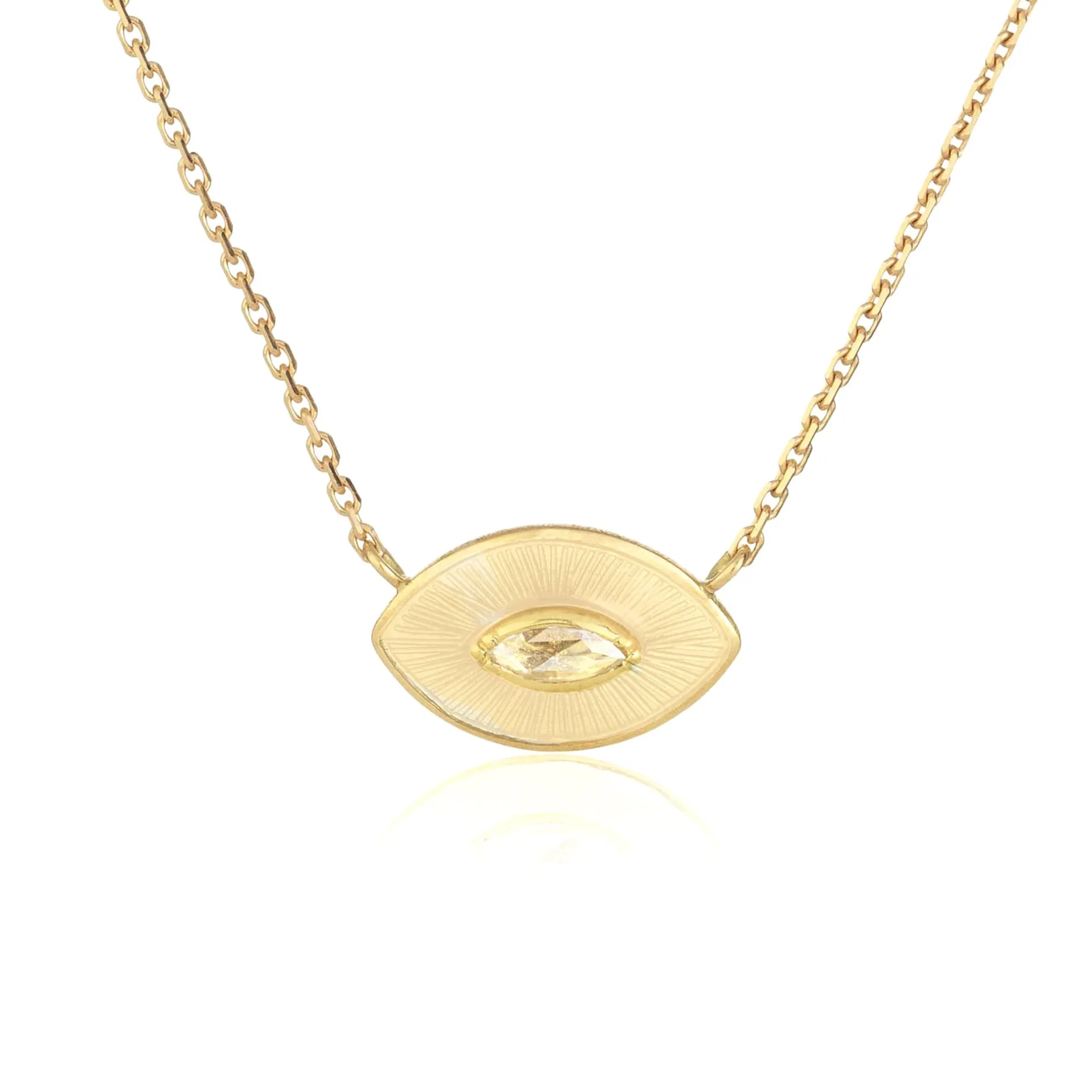 Talisman Cream Enamel Diamond Necklace^Brooke Gregson Clearance