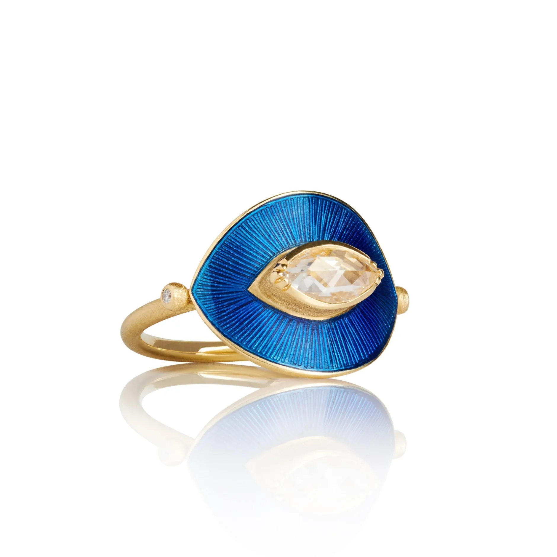 TALISMAN DIAMOND COBALT BLUE ENAMEL RING^Brooke Gregson Hot