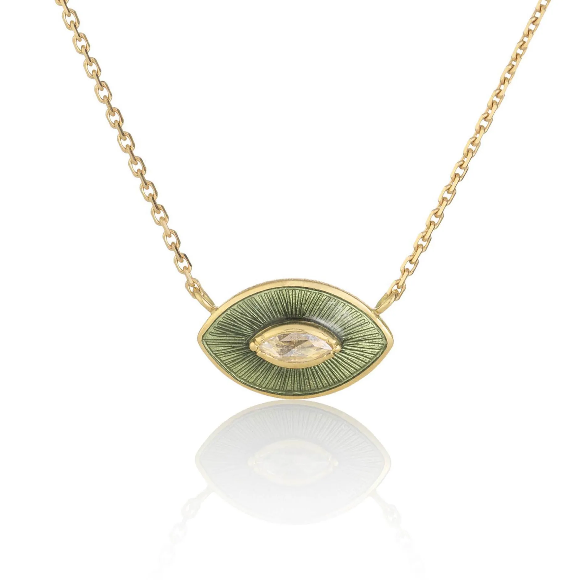 Talisman Olive Enamel Diamond Necklace^Brooke Gregson Best Sale