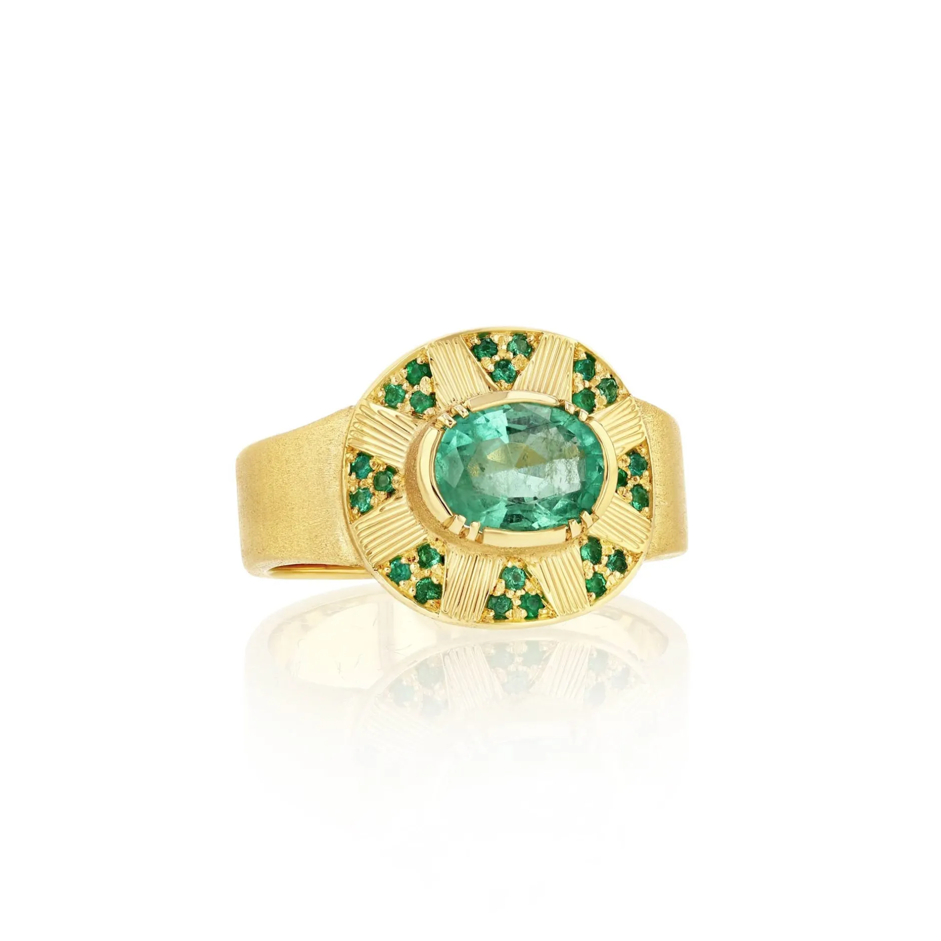 TALISMAN SHIELD EMERALD ENGRAVED RING^Brooke Gregson Outlet